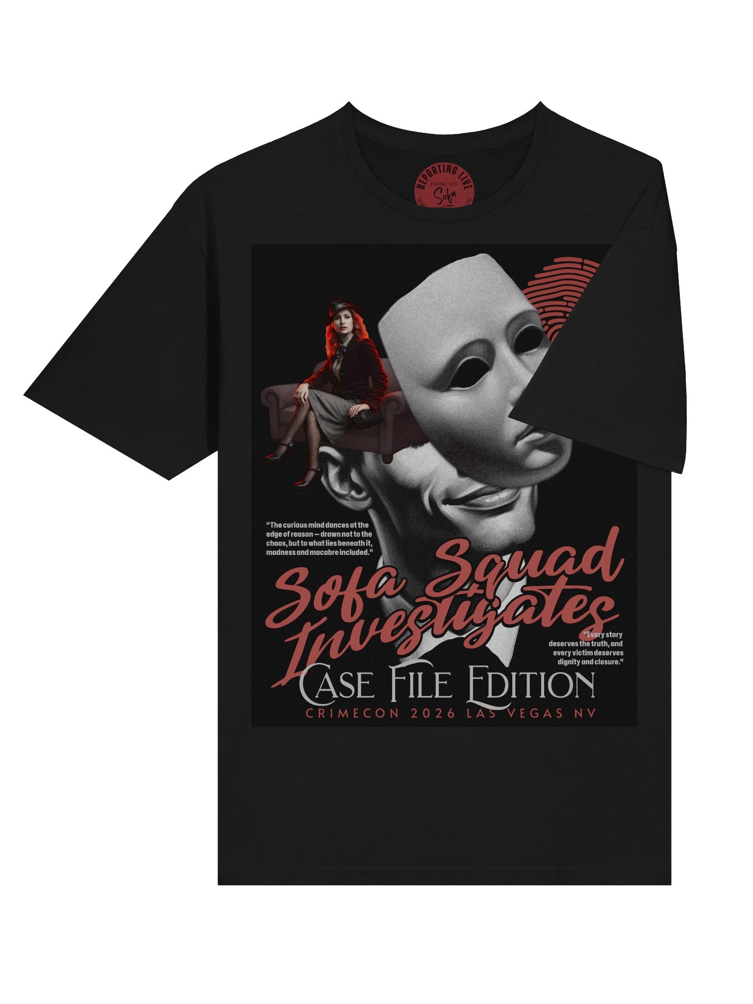 Sofa Squad Investigates Case File Shirt – CrimeCon 2026 Limited Edition product image (10)