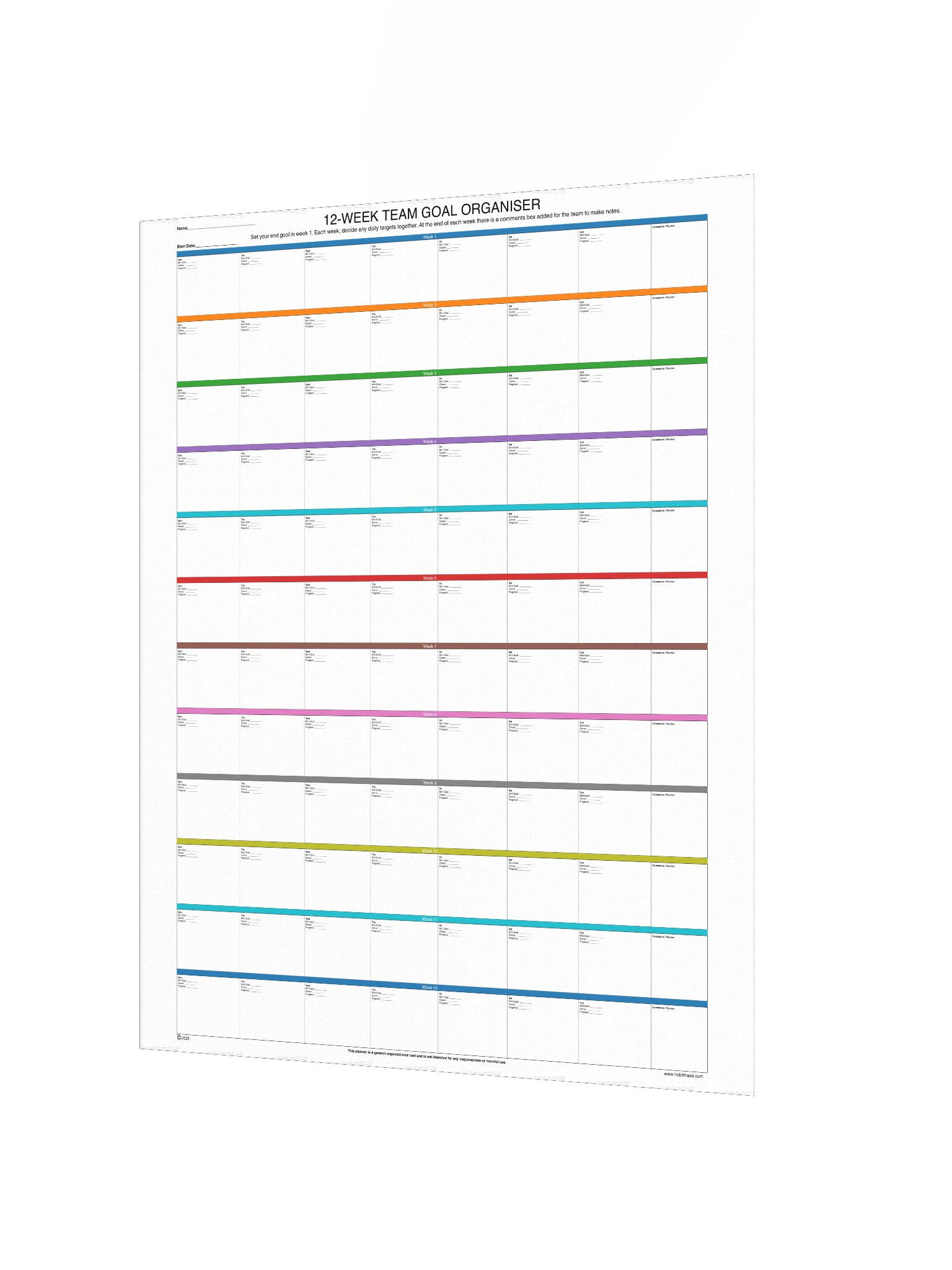 Team Goal Organiser 12 Week product image (3)