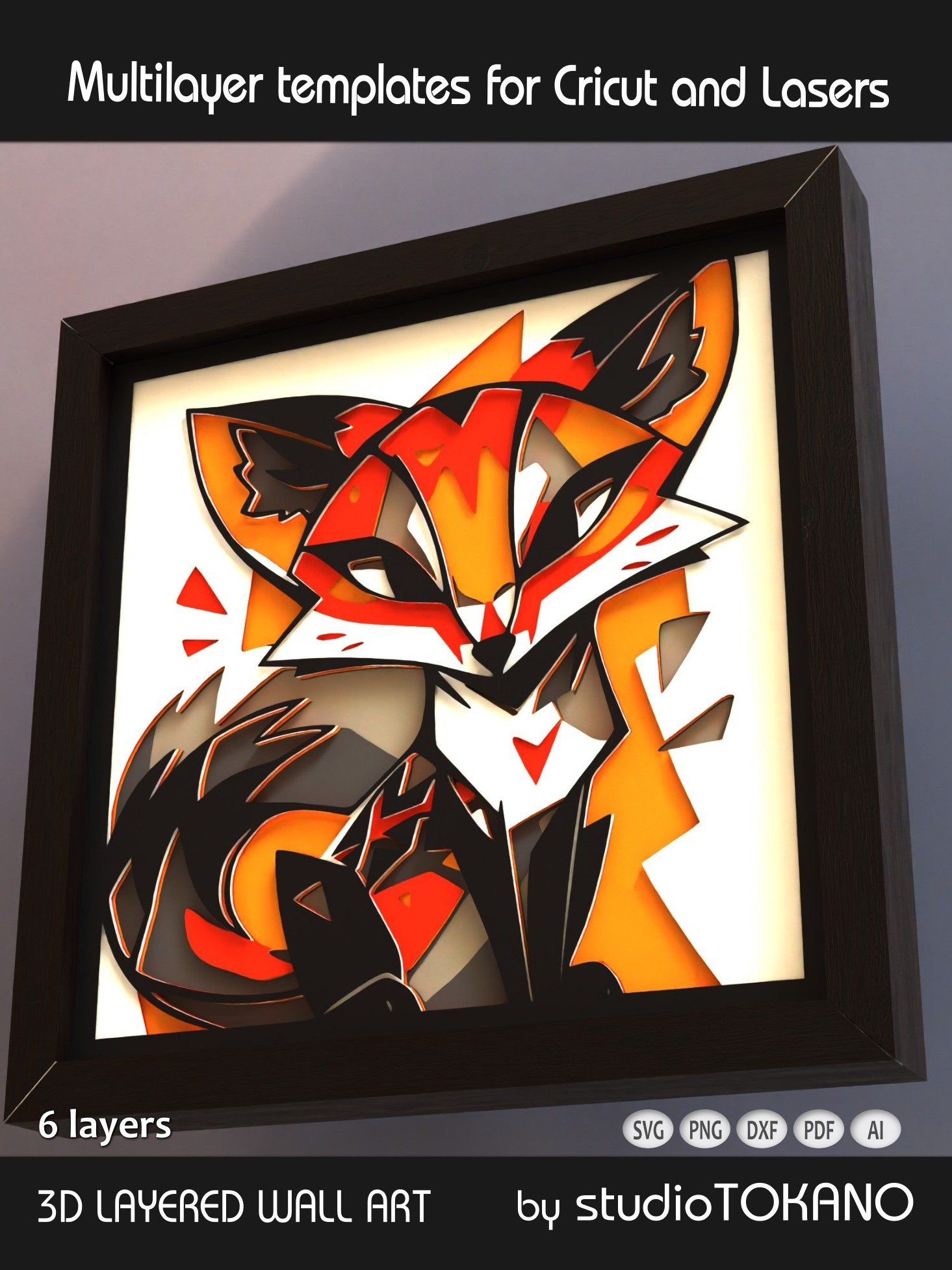 Fox Shadow box SVG product image (6)