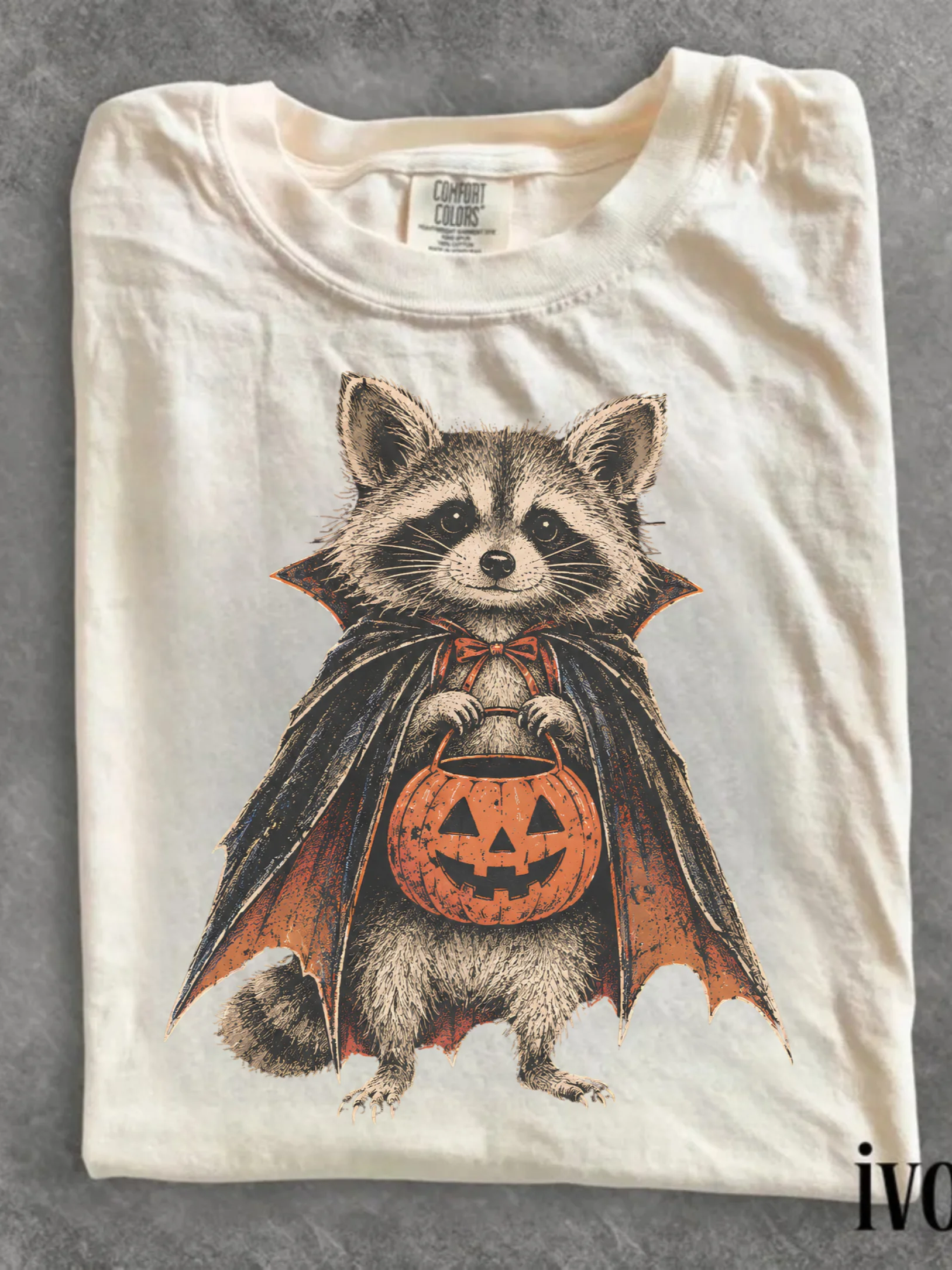 Halloween Raccoon T-Shirt, Cute Pumpkin Raccoon Tee, Vintage Spooky Animal Shirt, Funny Fall Halloween Shirt, Raccoon Lover Gift product image (4)