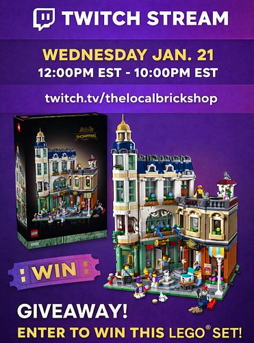 Join me Wed. Jan 21 from Noon until 10:00PM for some LEGO builds, Marbles, Chaos, giveaways and special guest @roundedtriangl...