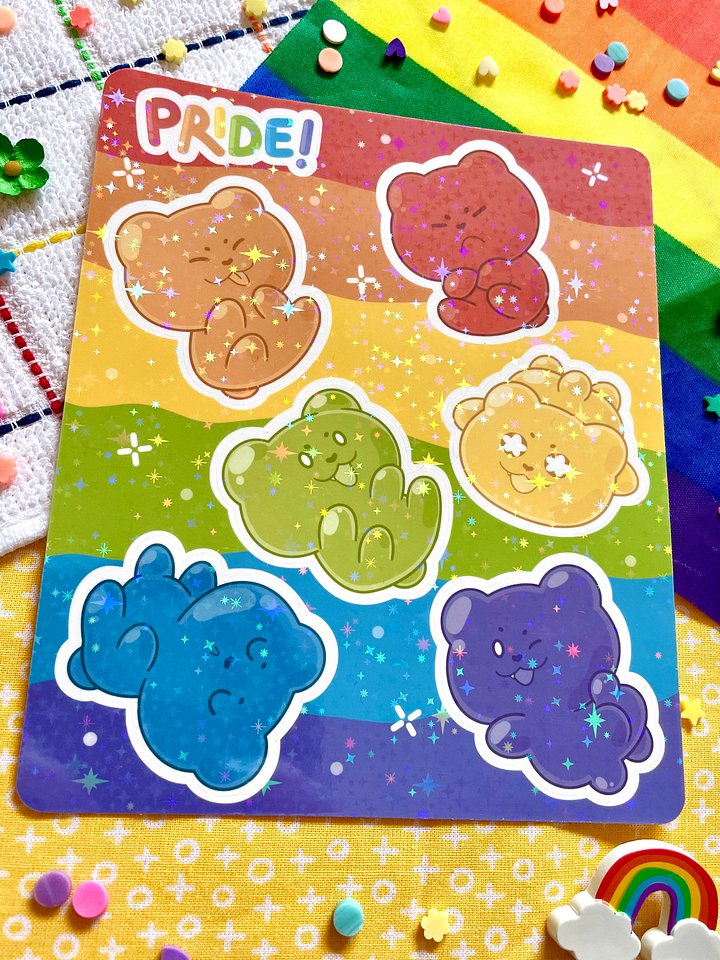 Pride Lucy the Gummy Bear Sticker Sheet product image (2)