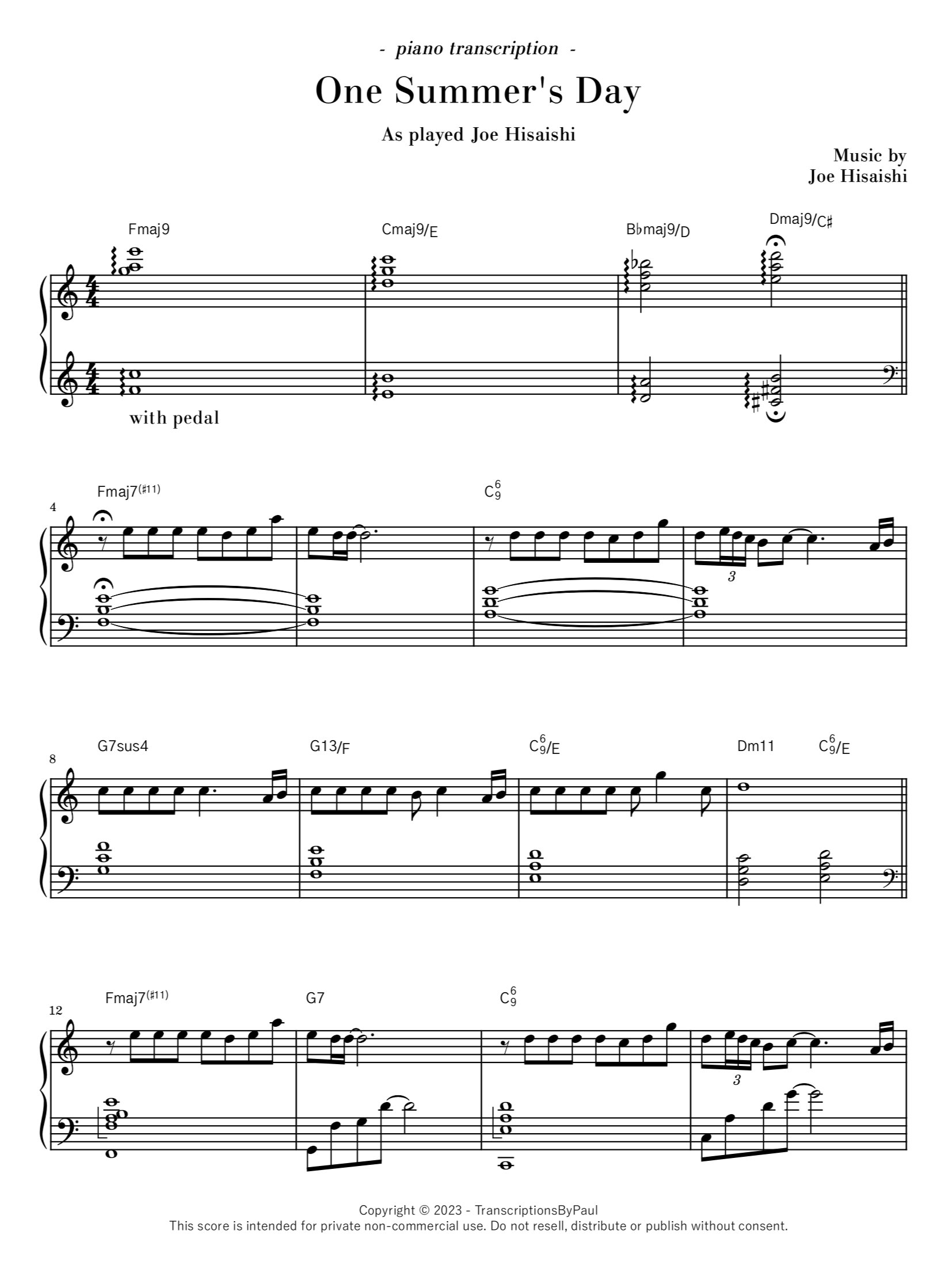 One Summer's Day - Joe Hisaishi product image (1)
