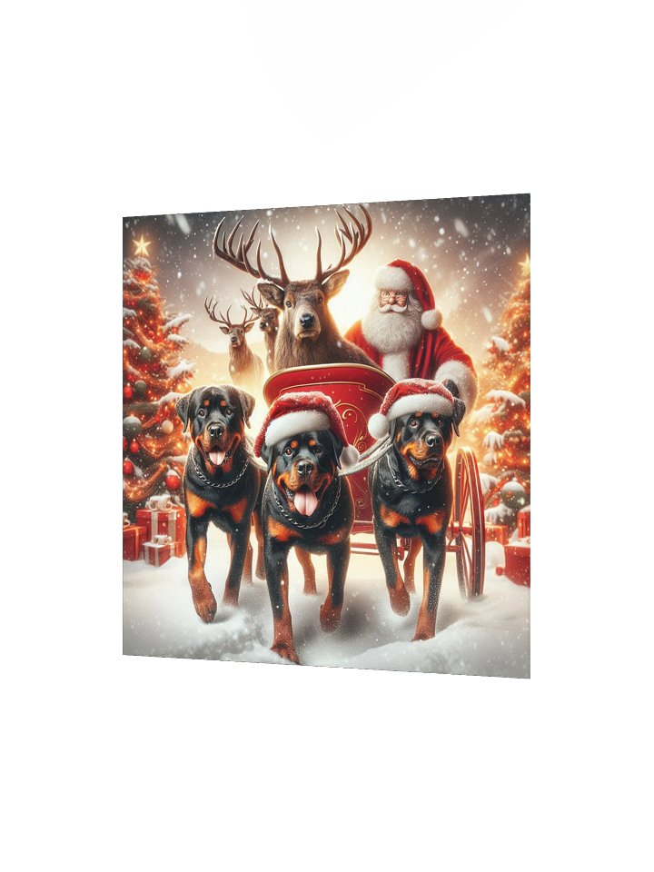 Santa's Rottweiler Sleigh Ride Poster product image (6)