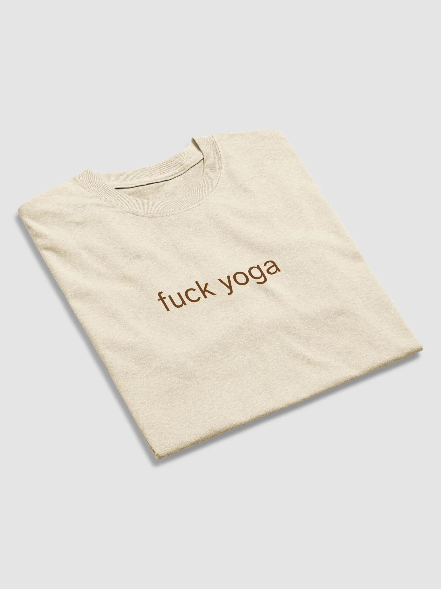 fuck yoga (brown text) - Sex and The City inspired Gildan Heavyweight Tee [Unisex Sizing] product image (3)