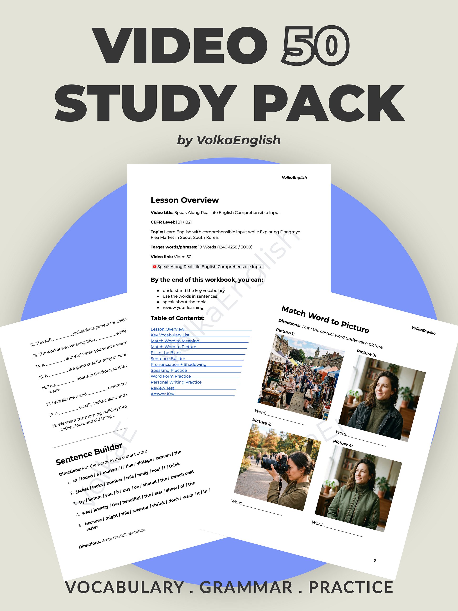 Speak Along Real Life English Comprehensible Input - Video 50 Study Pack product image (1)