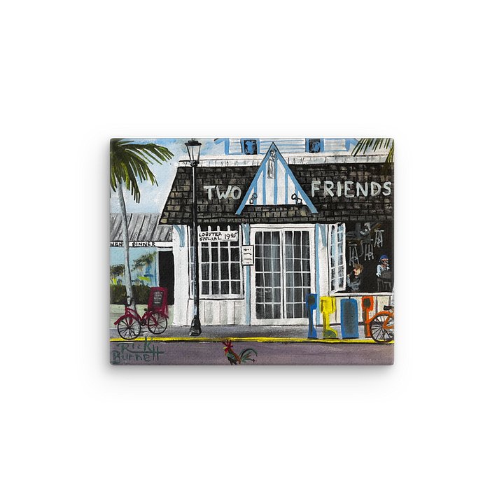 Rick Burnett Two Friends Karaoke Thin Canvas Print product image (1)