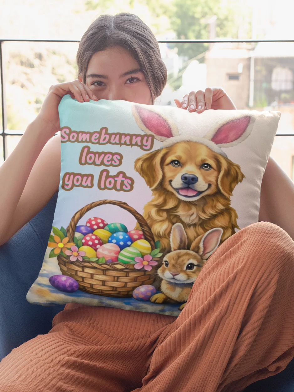 Somebunny Loves You Lots Easter Pillow product image (18)