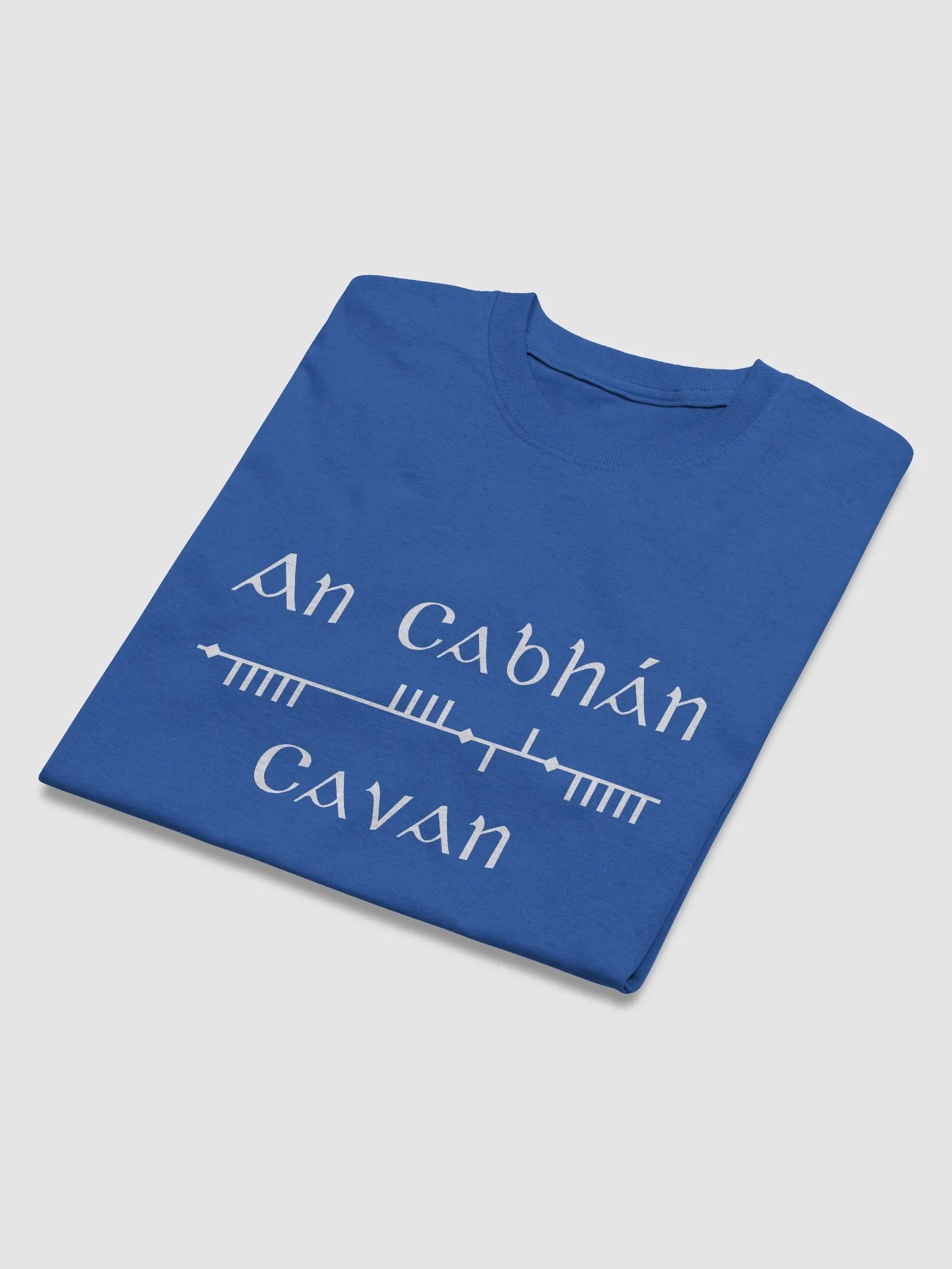 Cavan/An Cabhán Scholastic Style Ogham Blue printed T-shirt product image (4)