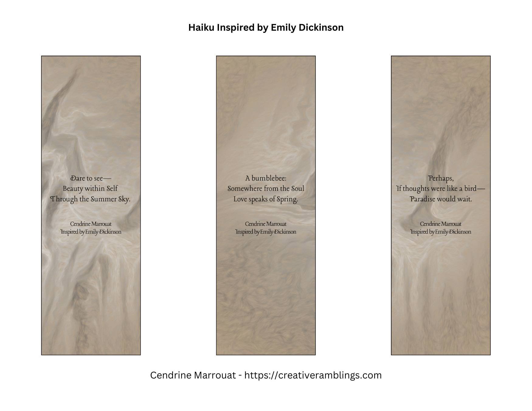 Haiku inspired by Emily Dickinson - Printable Bookmarks product image (1)