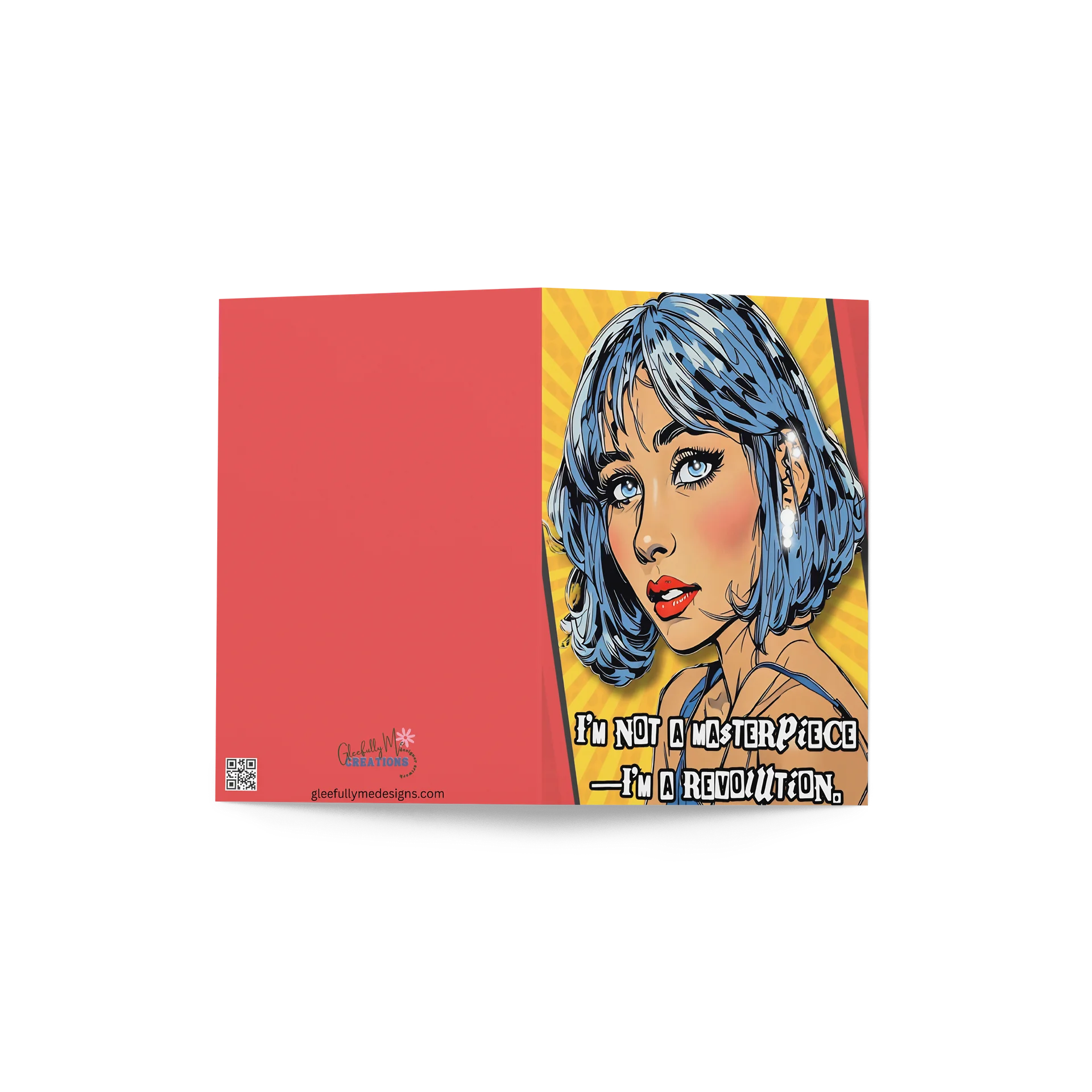 I'm Not a Masterpiece, I'm a Revolution – Bold Empowerment Greeting Card product image (4)