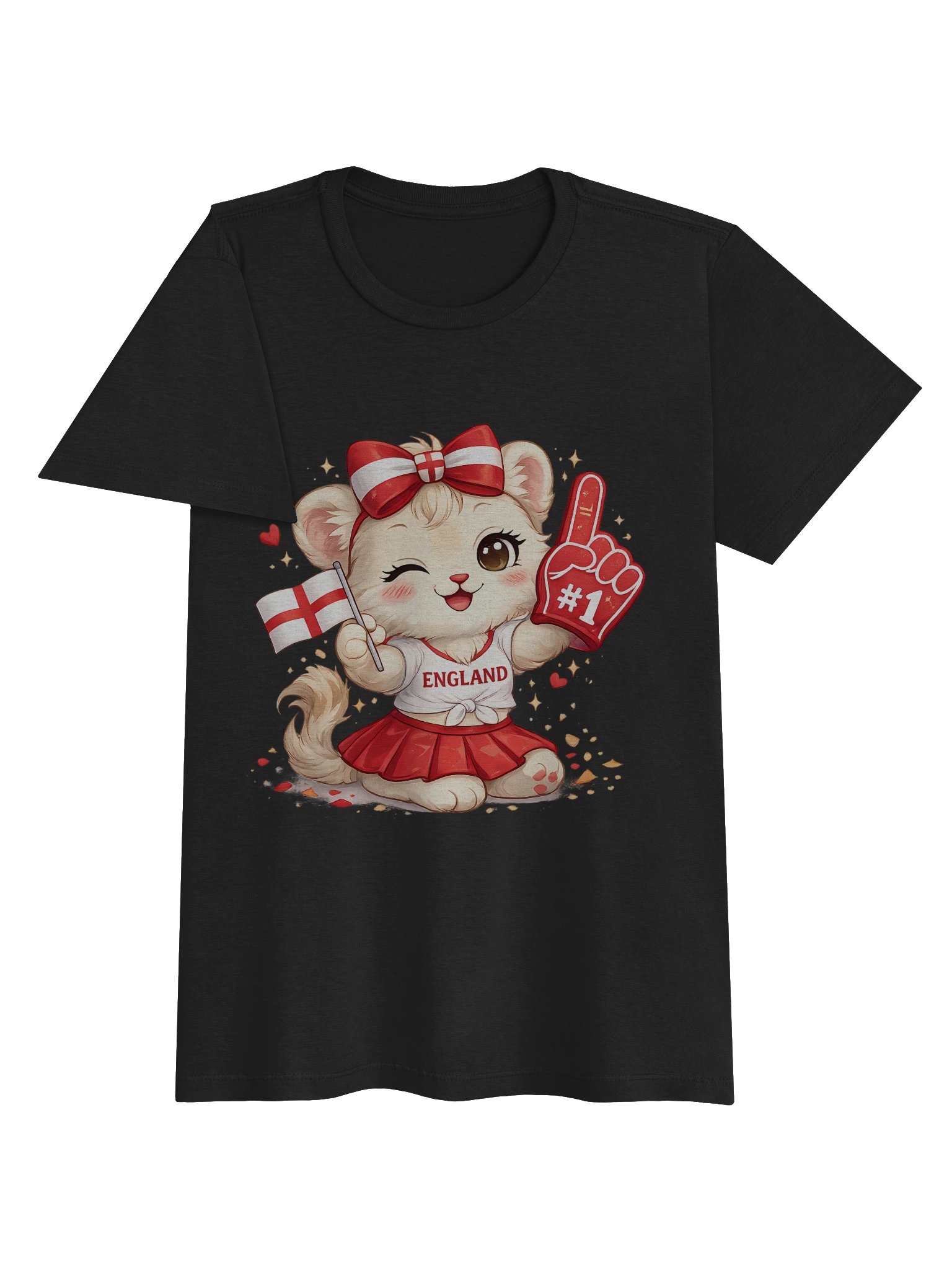 England "Mini Lion" Women’s T-Shirt | Cute Kawaii Football Mascot Tee – 2026 Fan Gear product image (4)