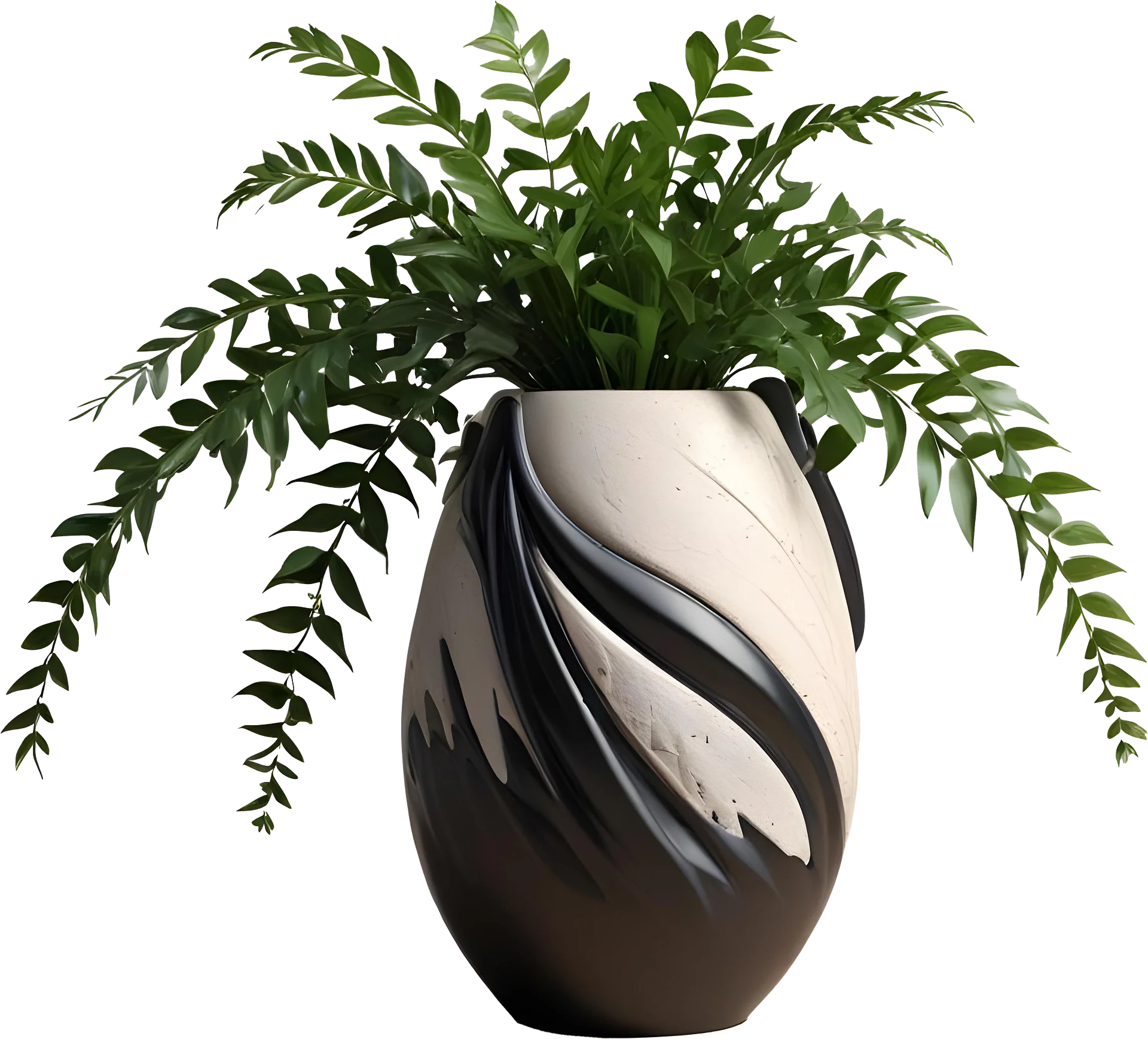 Monochrome Elegance Vase – Black & White Signature, PNG product image (1)