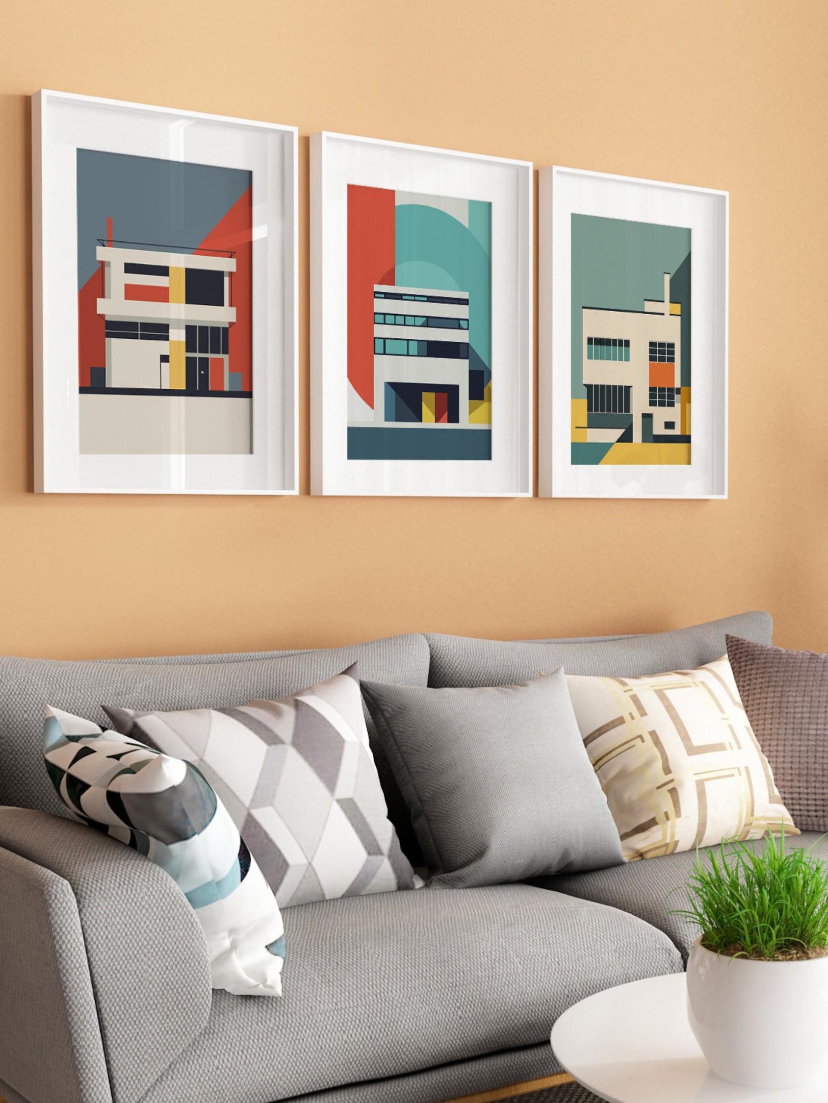 Bauhaus Set of 6 Poster Bauhaus Building Architectural Digital Download product image (6)