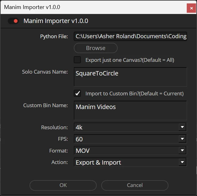 The Manim Video Exporter|Importer || Davinci Resolve 19+ Script (Studio AND Free) product image (2)