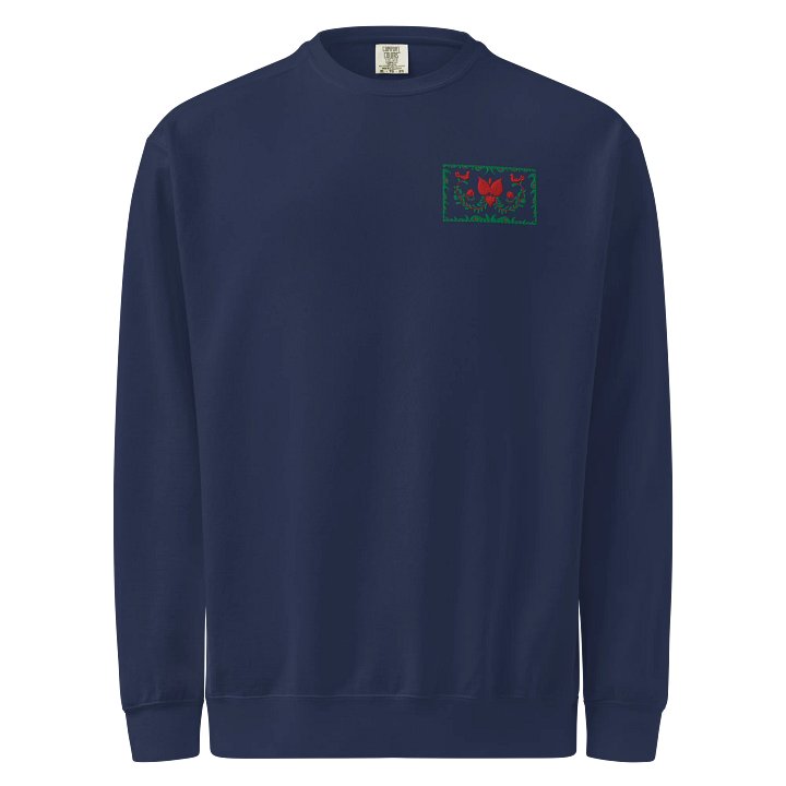 Hungarian Embroidered Deep Blues Folk Art Sweatshirt product image (1)