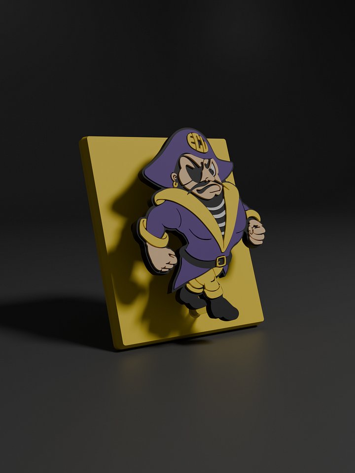 East Carolina University Pirates Pirate 3D Printed Floating Logo Sign (Digital File Only) product image (1)