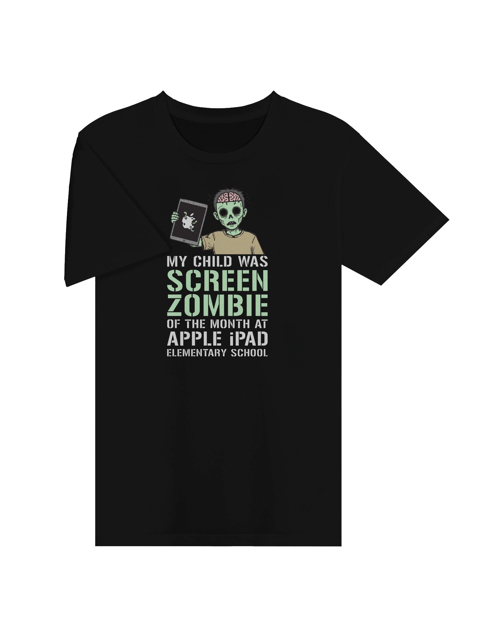 iPad Screen Zombie Black T-Shirt product image (3)
