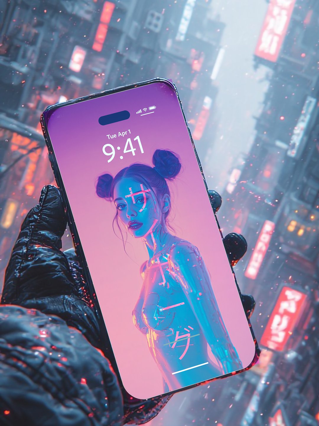 CYBORG_2096 // Glitch & Neon Wallpaper Pack product image (4)