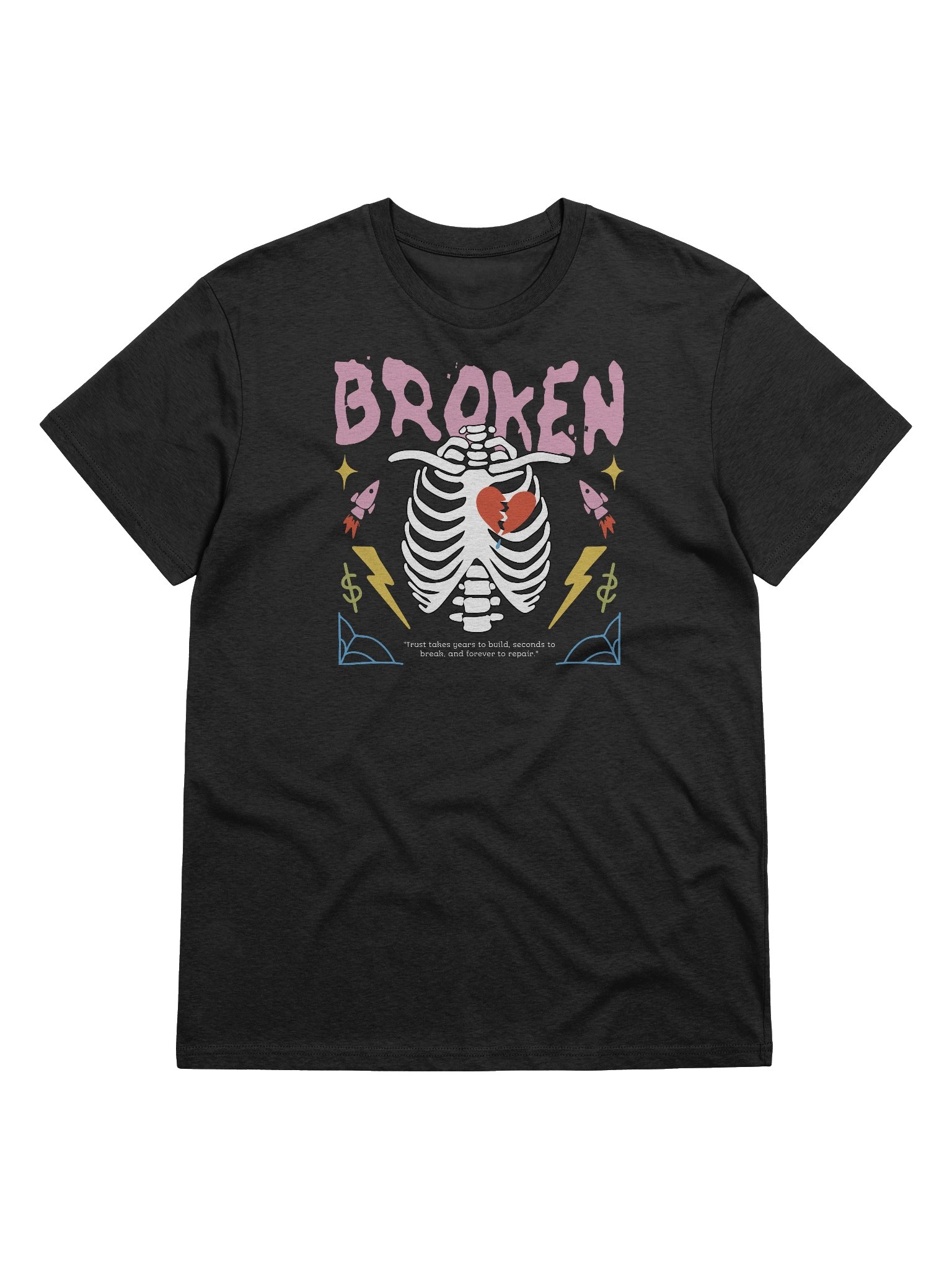 Broken Trust: Retro Organic Cotton T-Shirt for Everyday Wear product image (1)