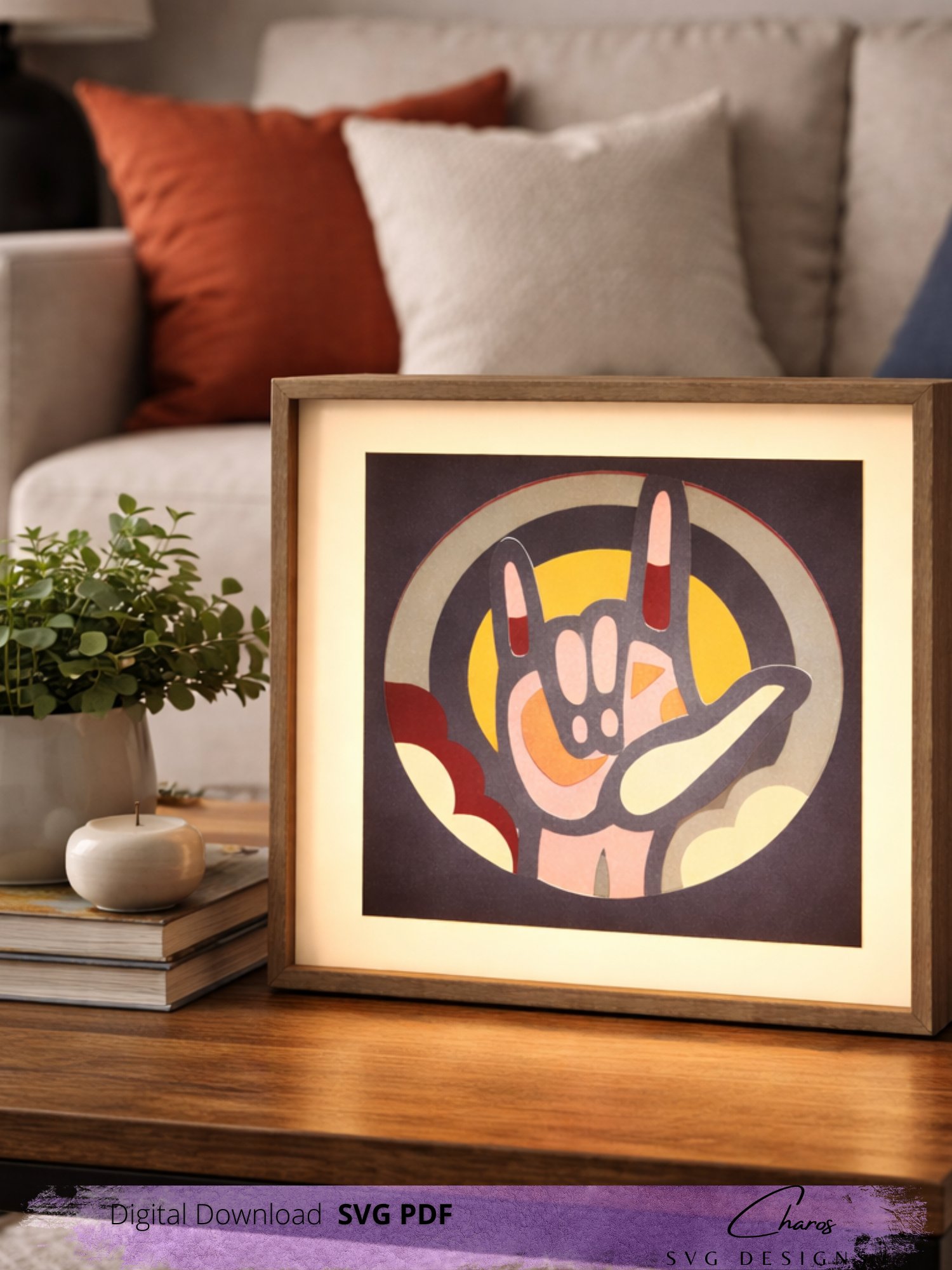 ASL I Love You to Infinity SVG | 10 Layer Shadow Box SVG product image (1)