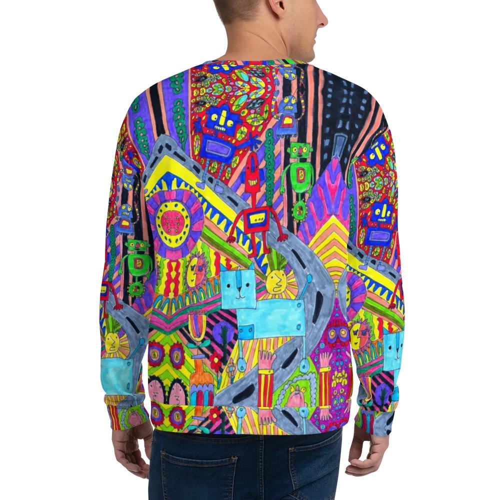 Abstract Colourful Doodle Robots Unisex Sweatshirt product image (9)
