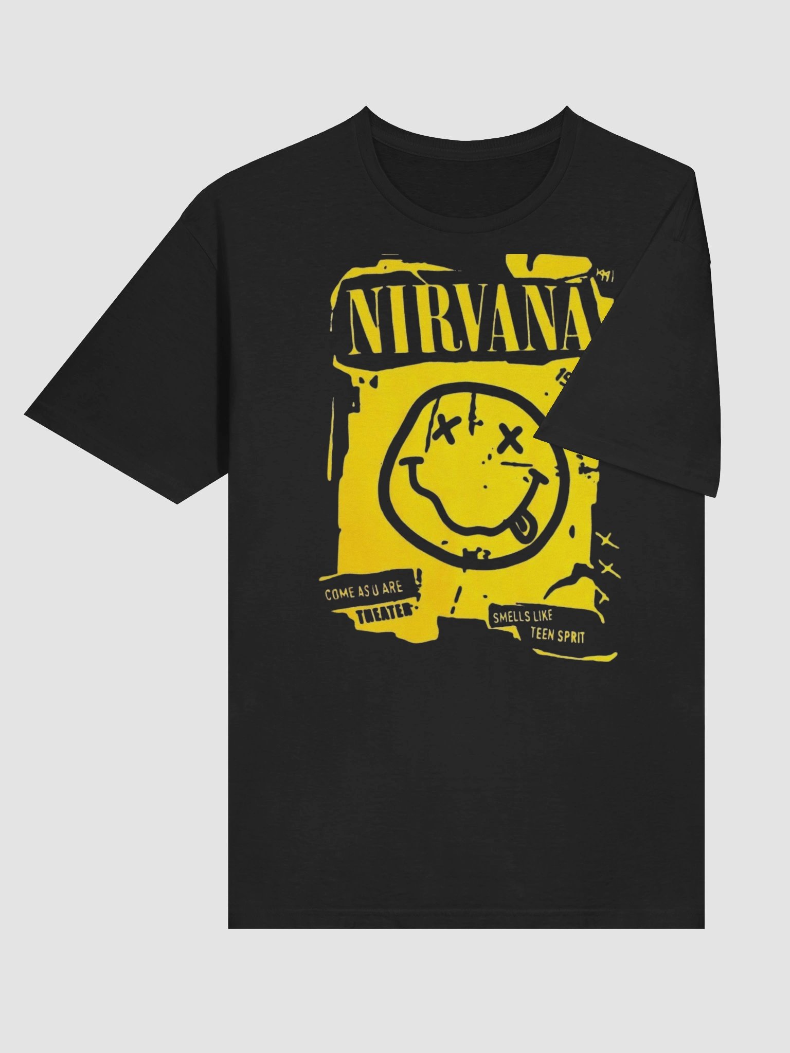 Nirvana T-Shirt Smiley Face Come As You Are Smells Like Teen Spirit | Dark Grey Grunge Graphic Tee | 90s Kurt Cobain Collector Shirt product image (5)