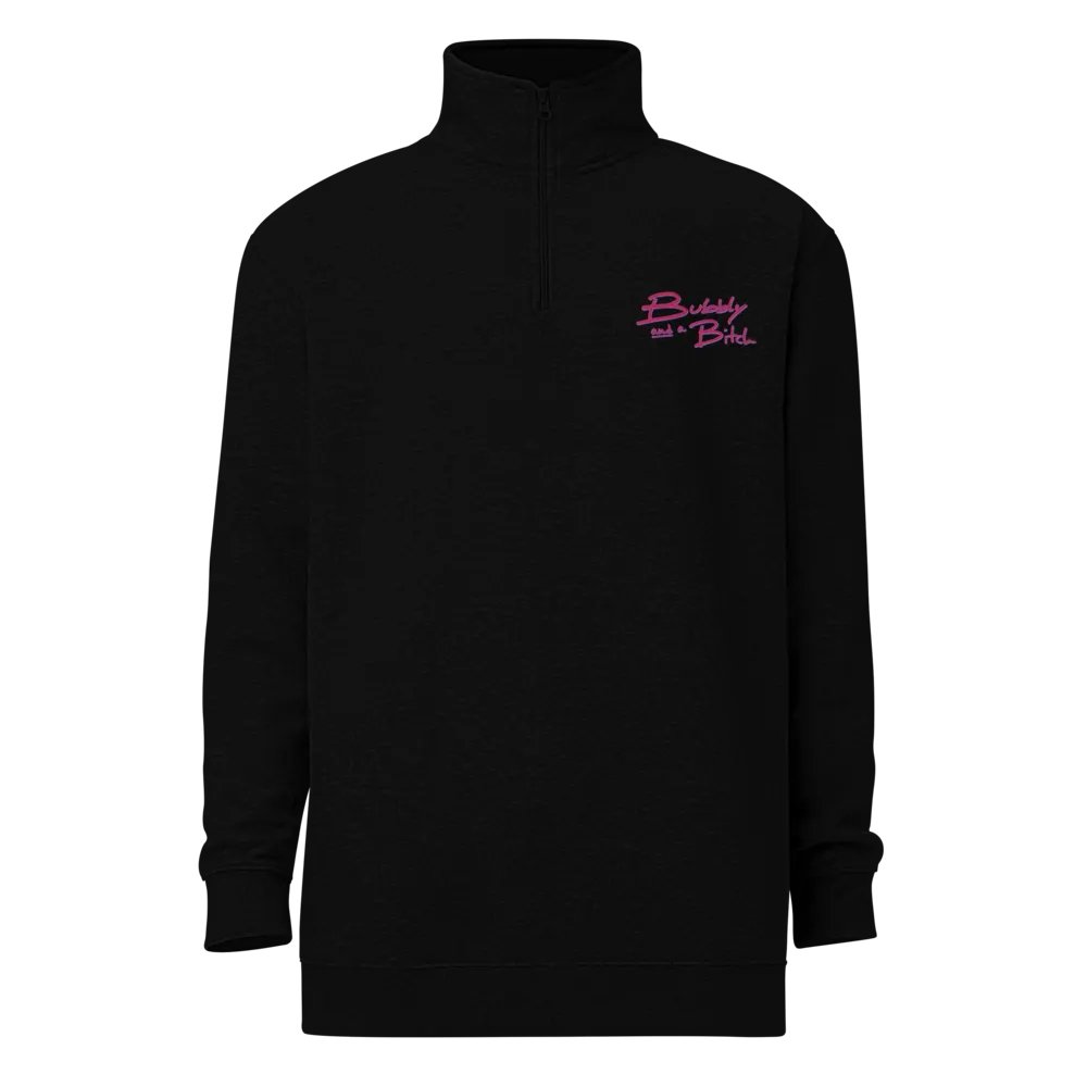 Bubbly and a B*tch (berry shadow design) embroidered quarter zip product image (2)