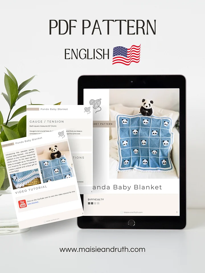 Panda Baby Blanket Crochet Pattern product image (2)