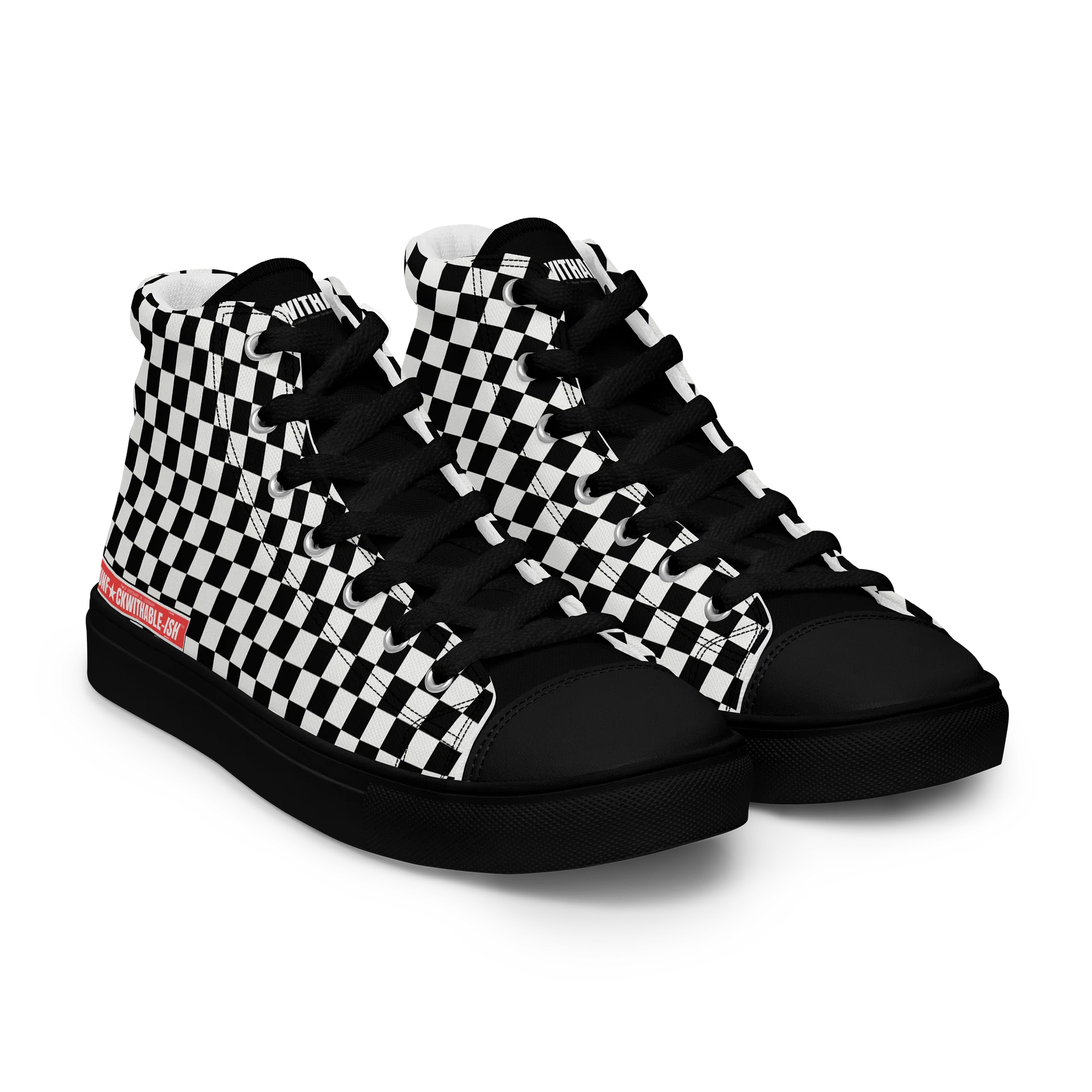UNF★CKWITHABLE-ISH™ Women's Street Style Canvas High-Tops Checkered product image (1)