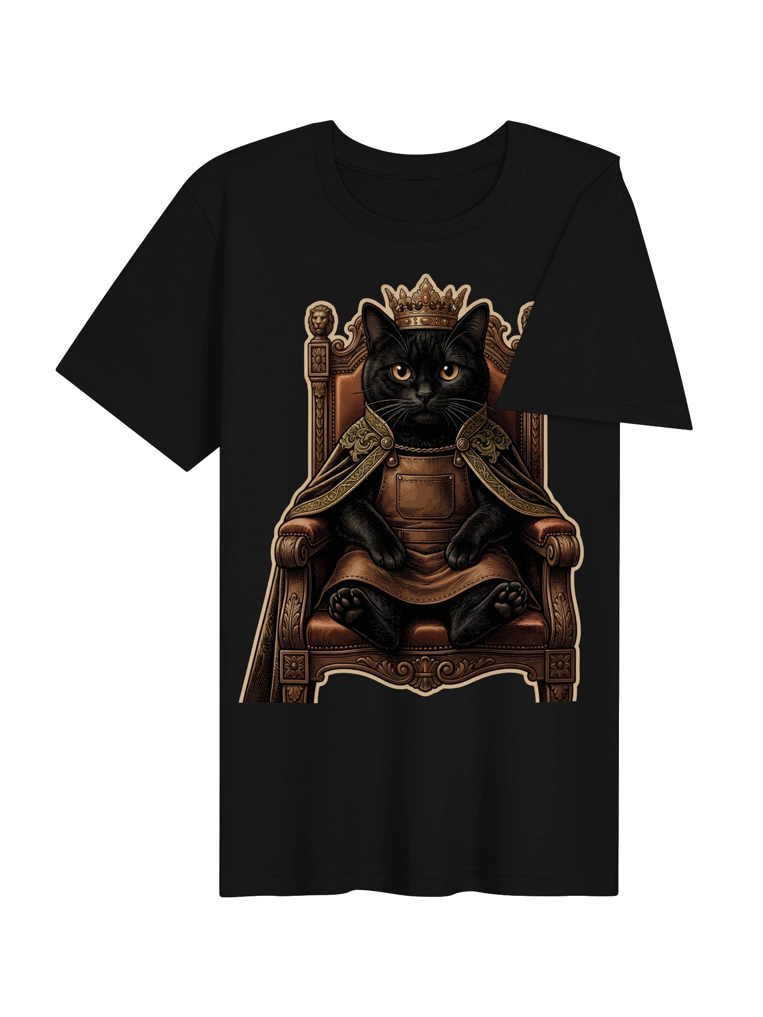 Royal Cat King Vintage Graphic Tee - Black Cat on Throne Shirt product image (15)