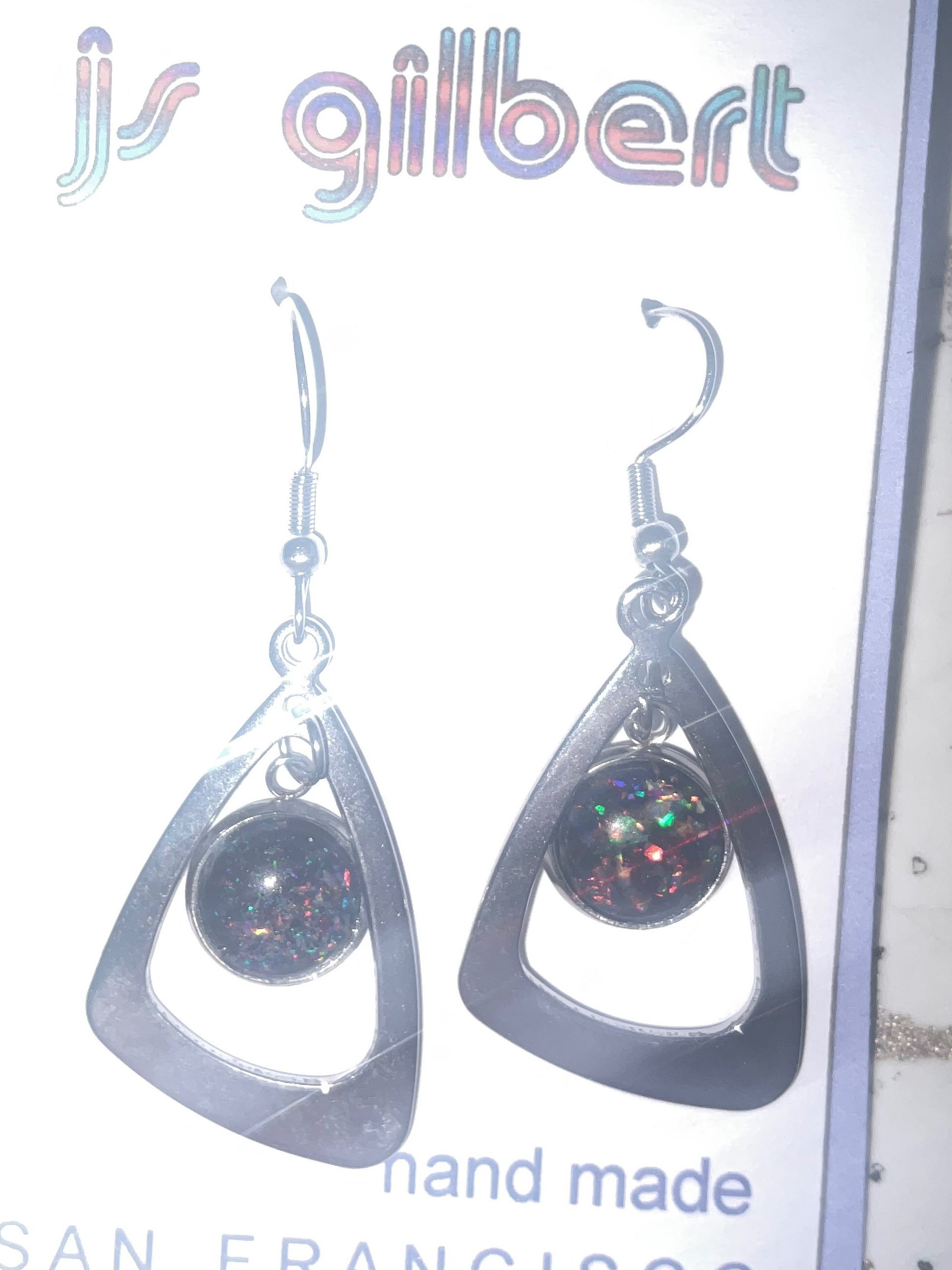 Geometric Opal dangle earrings product image (1)