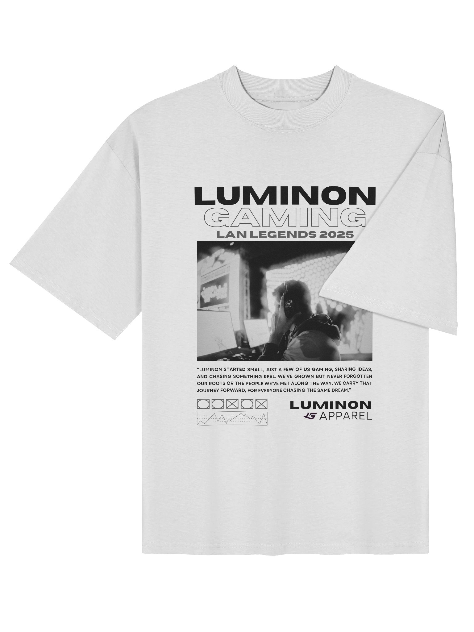 Luminon LAN Legends White Oversized Tee product image (4)