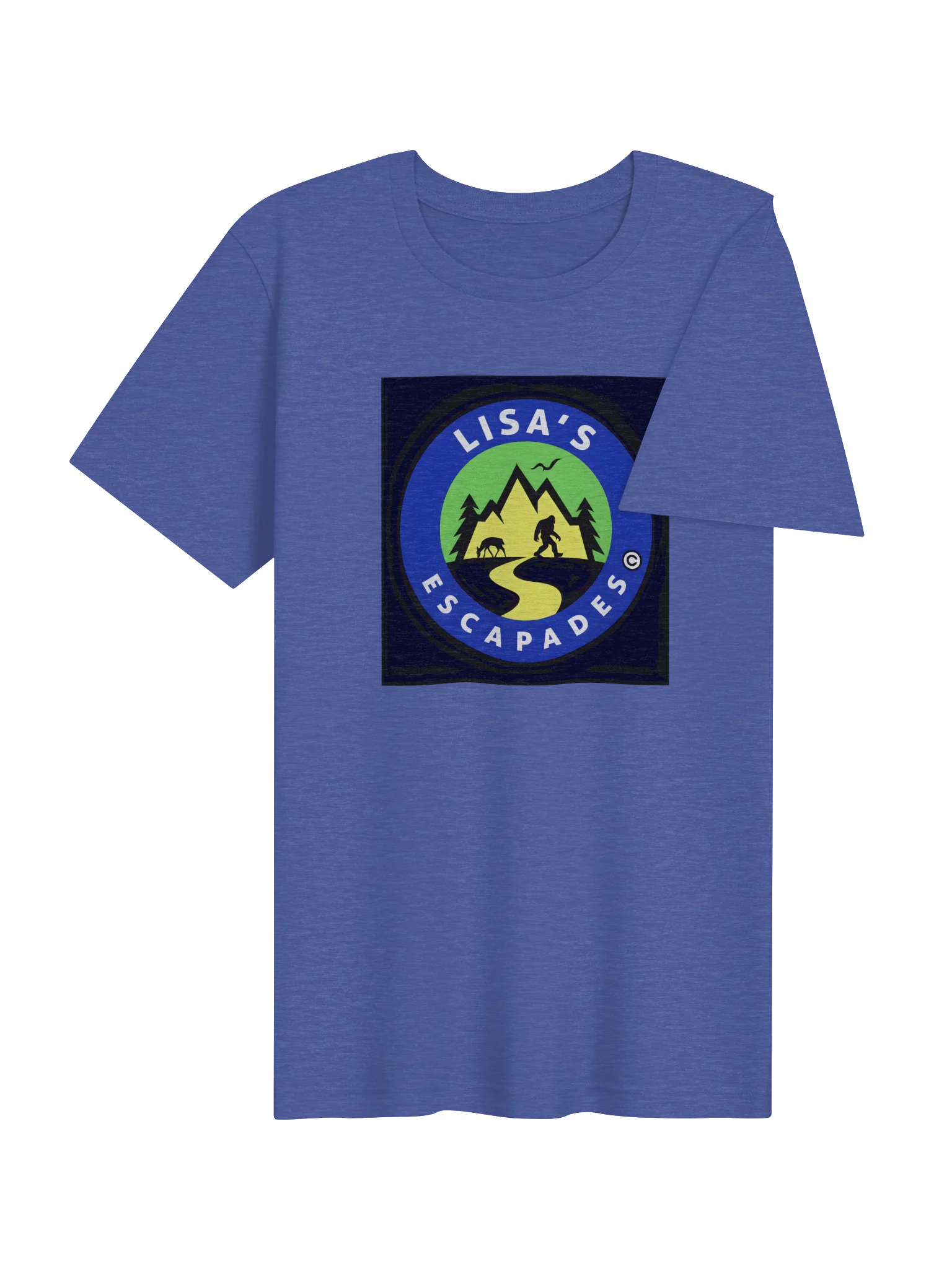 Trending Lisa’s Escapades Adventure Dark Blue Logo Tee product image (4)