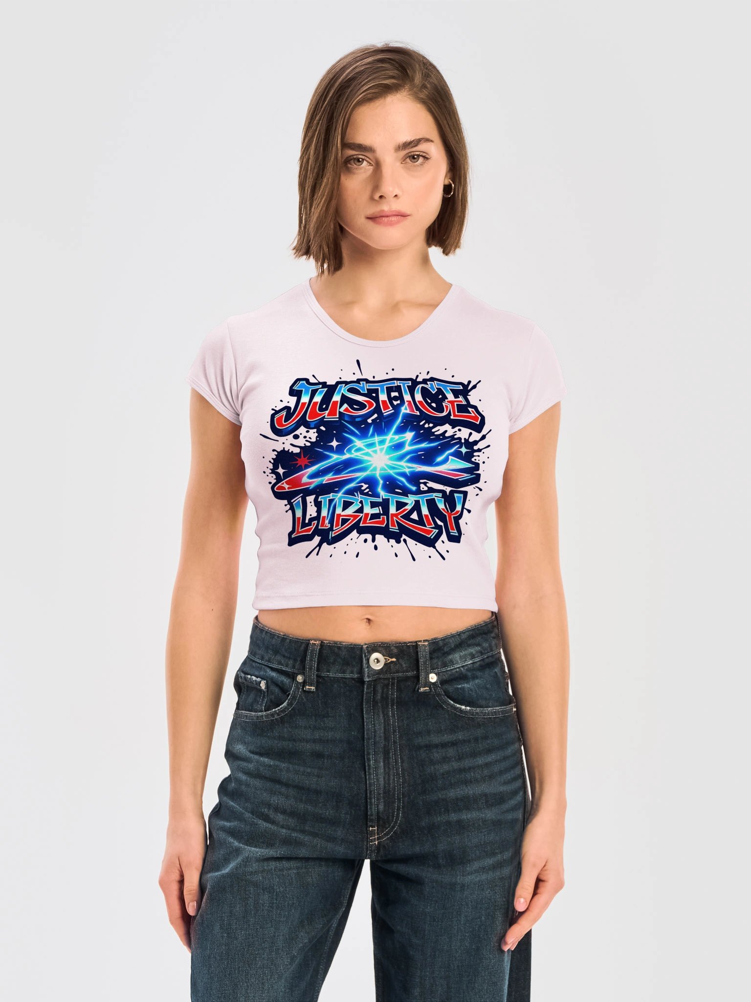Justice Liberty Graphic Baby Tee product image (21)