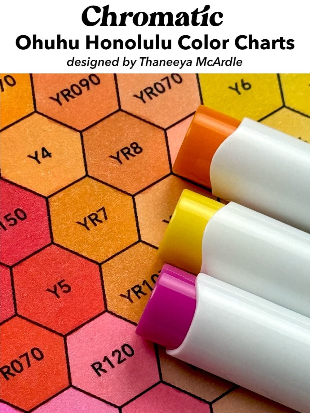 Ohuhu Color Chart - 341 Honolulu Colors (NEW + OLD) in Chromatic Order (Hex + Grid) product image (6)