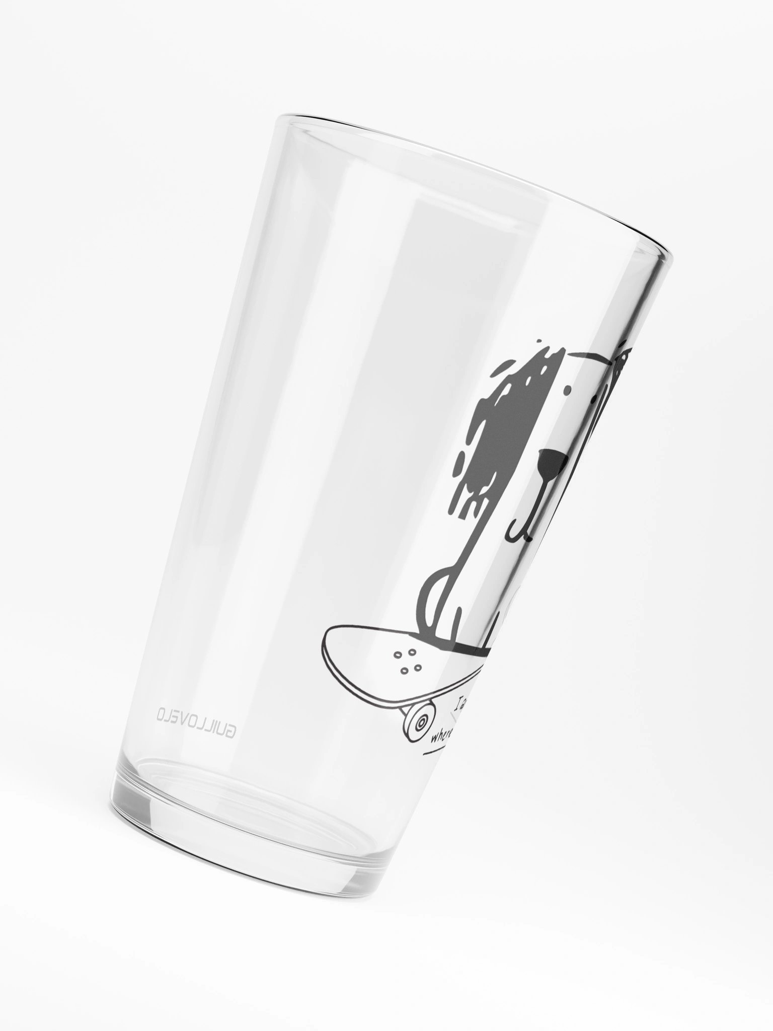 Exactly Where I Need to Be Dog Skateboard Pint Glass product image (6)
