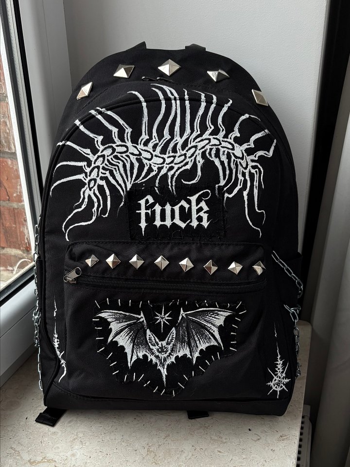 🕸️ "Dark Entity" Custom Hand-Painted Gothic Backpack product image (2)