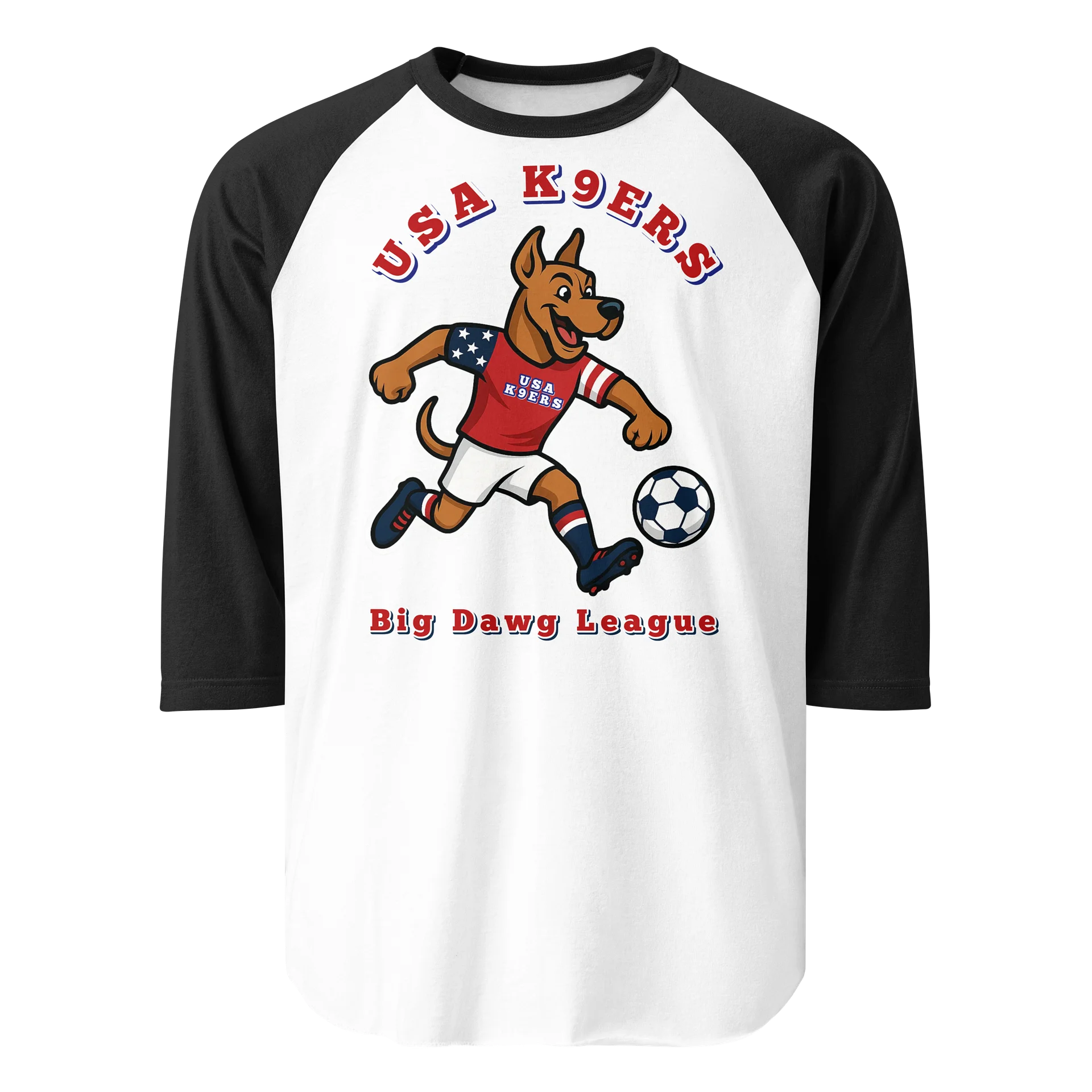 USA K9ERS Great Dane Soccer ¾ Sleeve Tee product image (1)