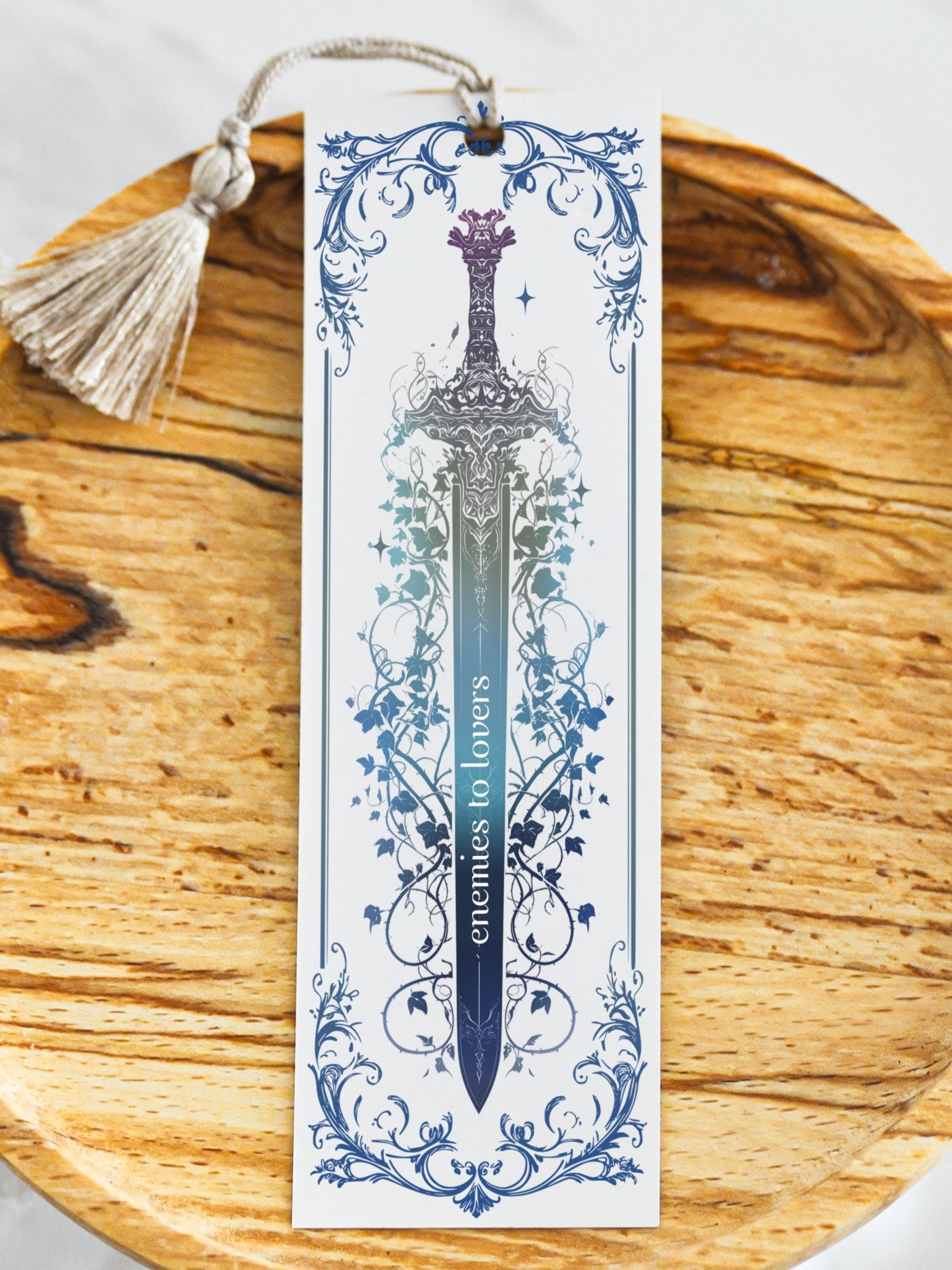 Chinoiserie Toile Enemies To Lovers Fantasy Reader Sword Bookmark PNG, Printable Bookmarks, Instant Digital Download, DIY Gift for Reader product image (4)