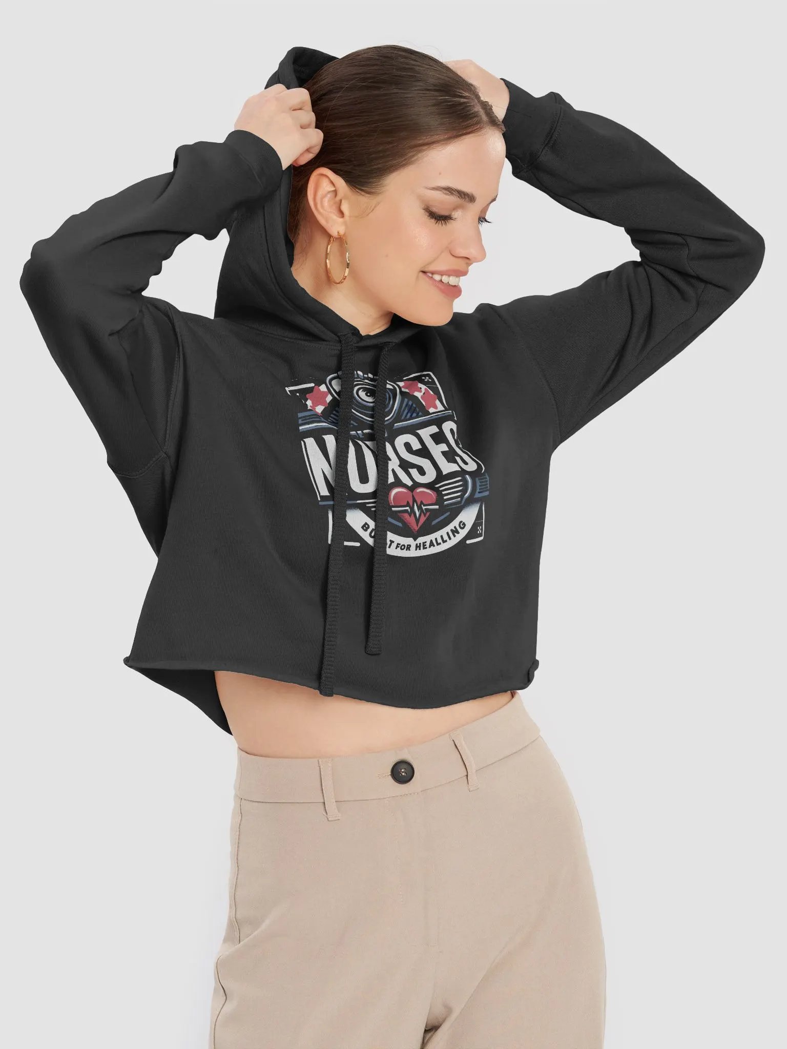 NURSES: Built for Healing Crop Hoodie product image (17)