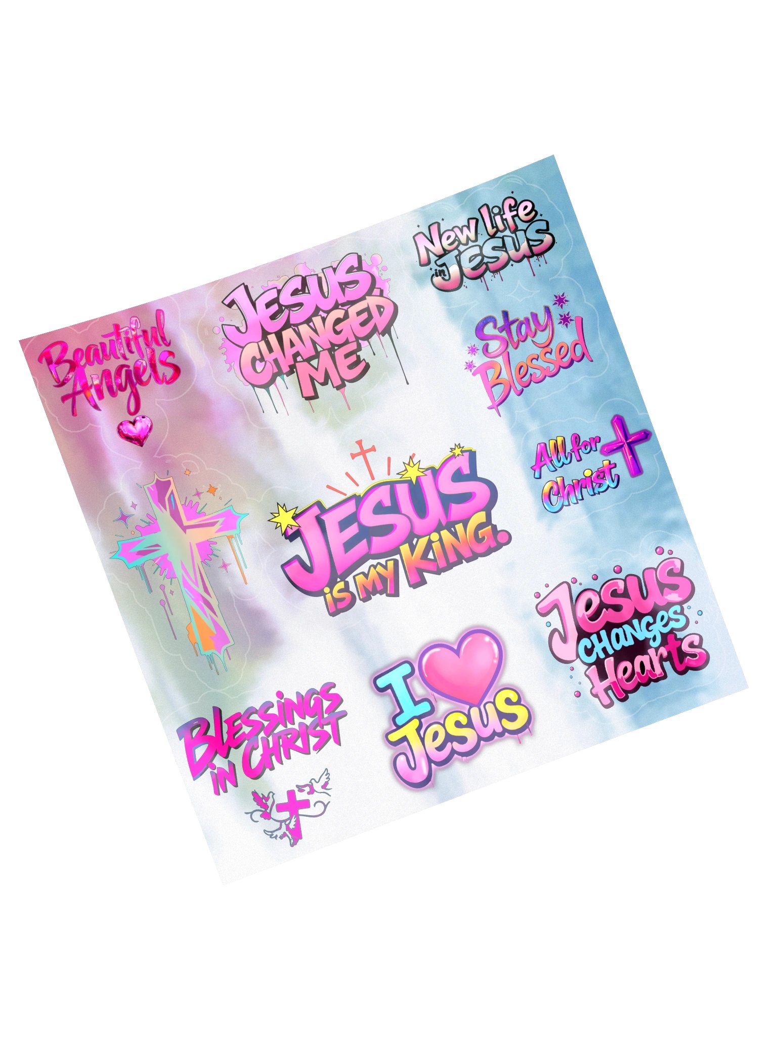 Jesus Is My King Holographic Sticker Sheet product image (5)