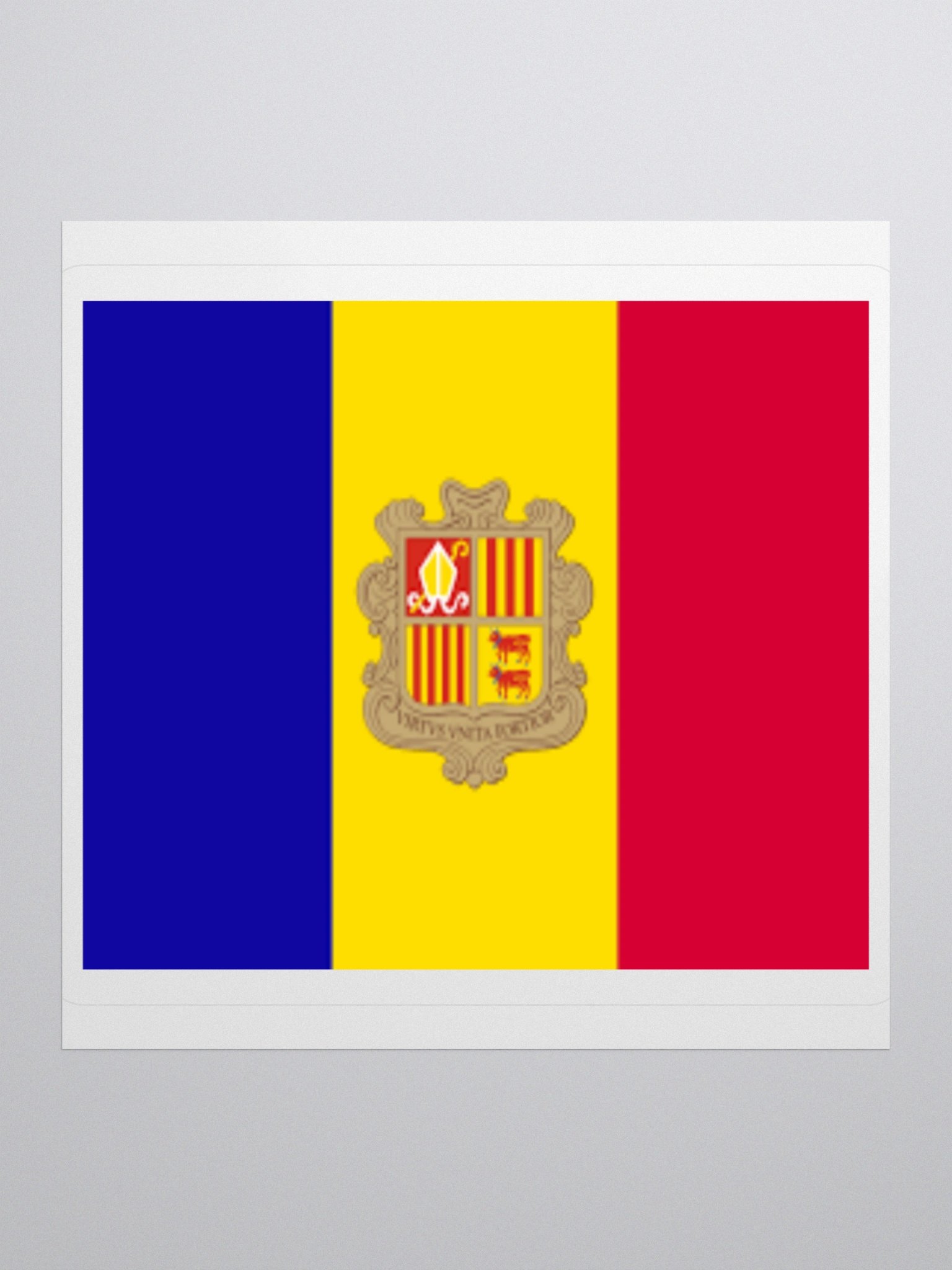 Exclusive Andorra Flag Kiss-Cut Stickers - High-Quality Vinyl, Multiple Sizes product image (1)