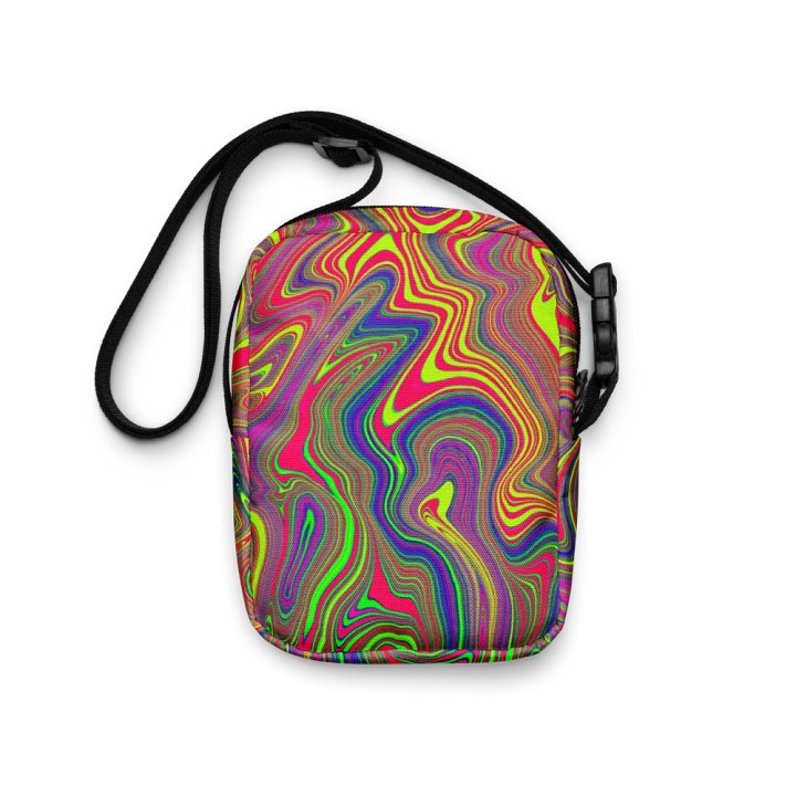 Utility Crossbody Bag - Colorful Liquid Swirls product image (1)