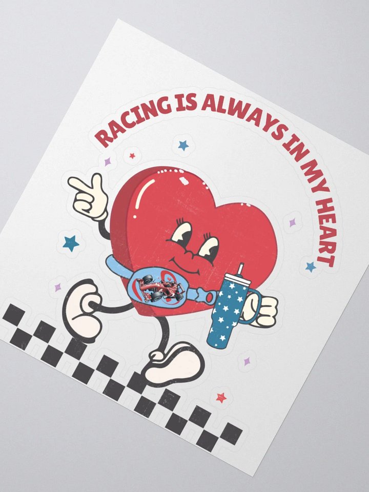 Racing Heart Kiss Cut Stickers product image (2)