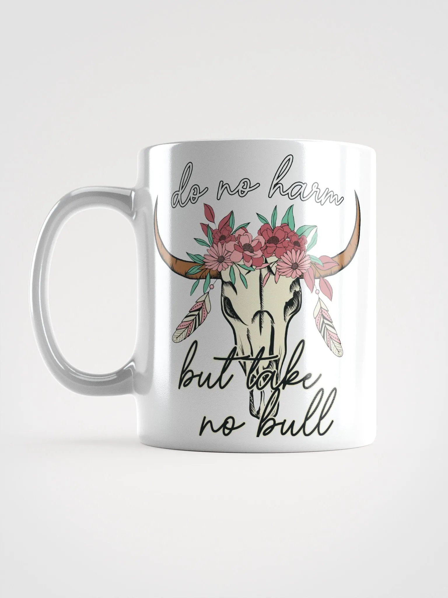 Do No Harm Floral Cow Skull Mug product image (6)