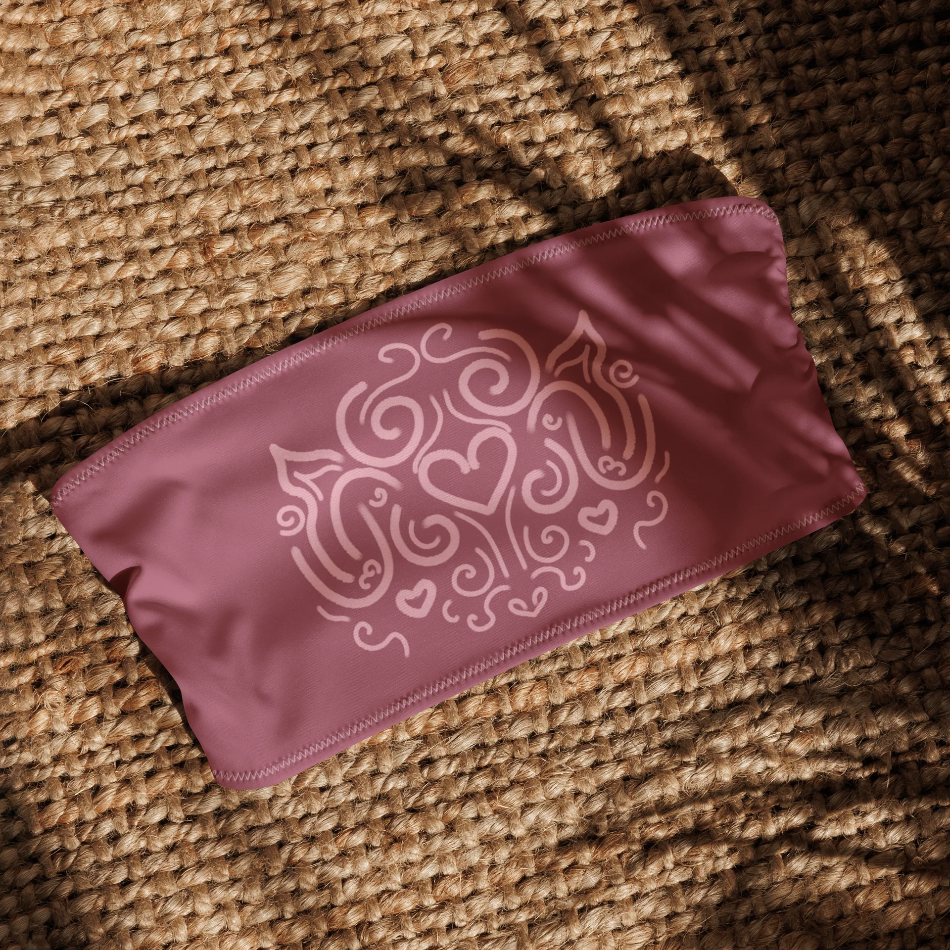 pink heart ornamental bandeau bikini top - mauve product image (1)