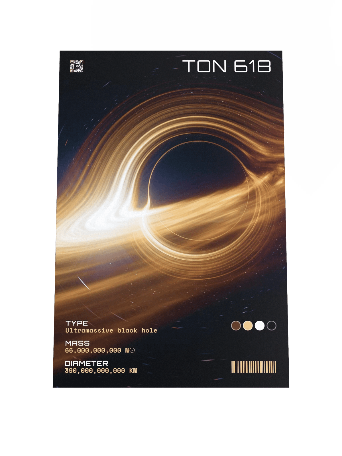 TON 618 Specifications Poster | Universe Dimensions