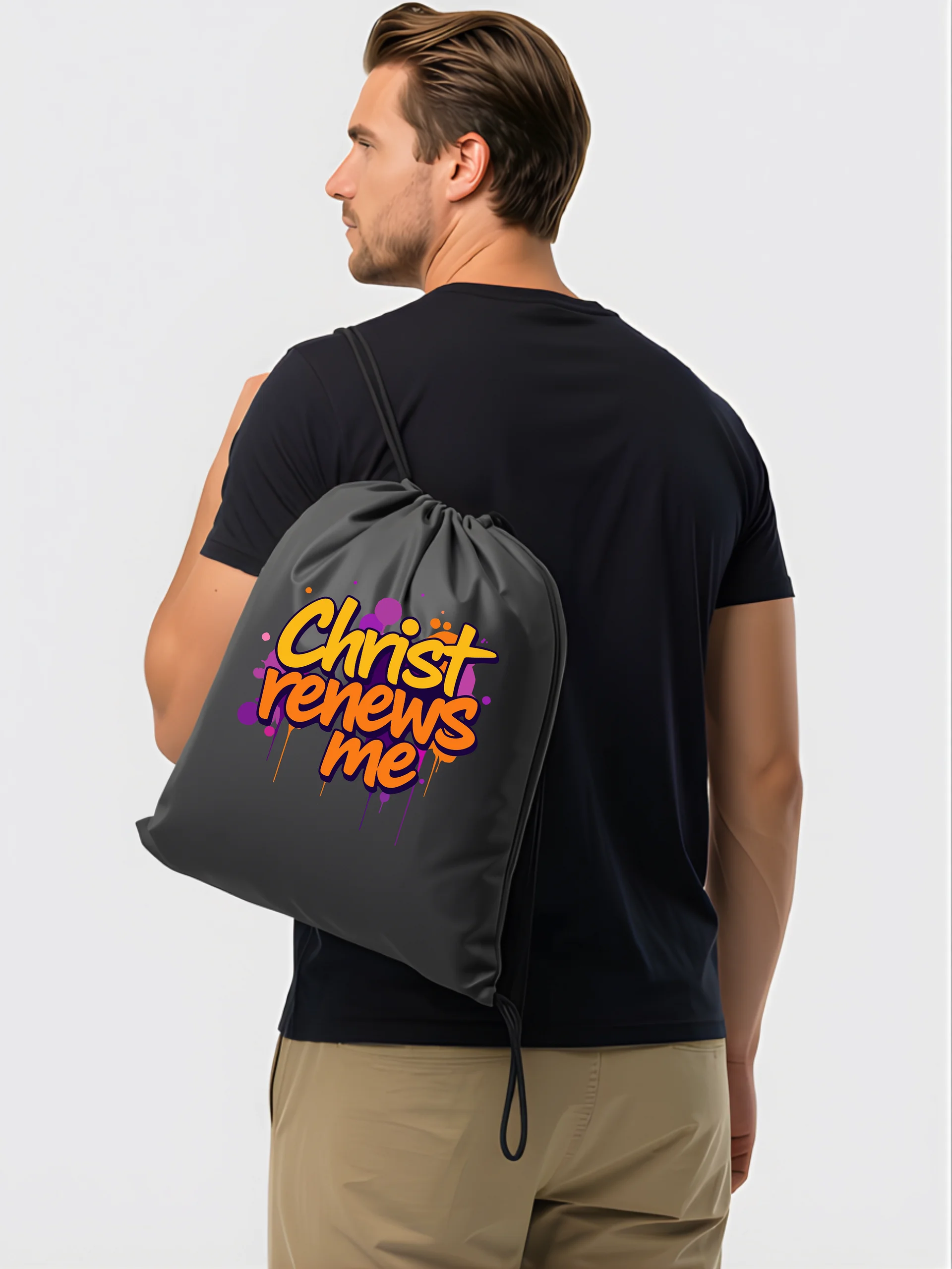 Christ Renews Me Drawstring Bag product image (1)
