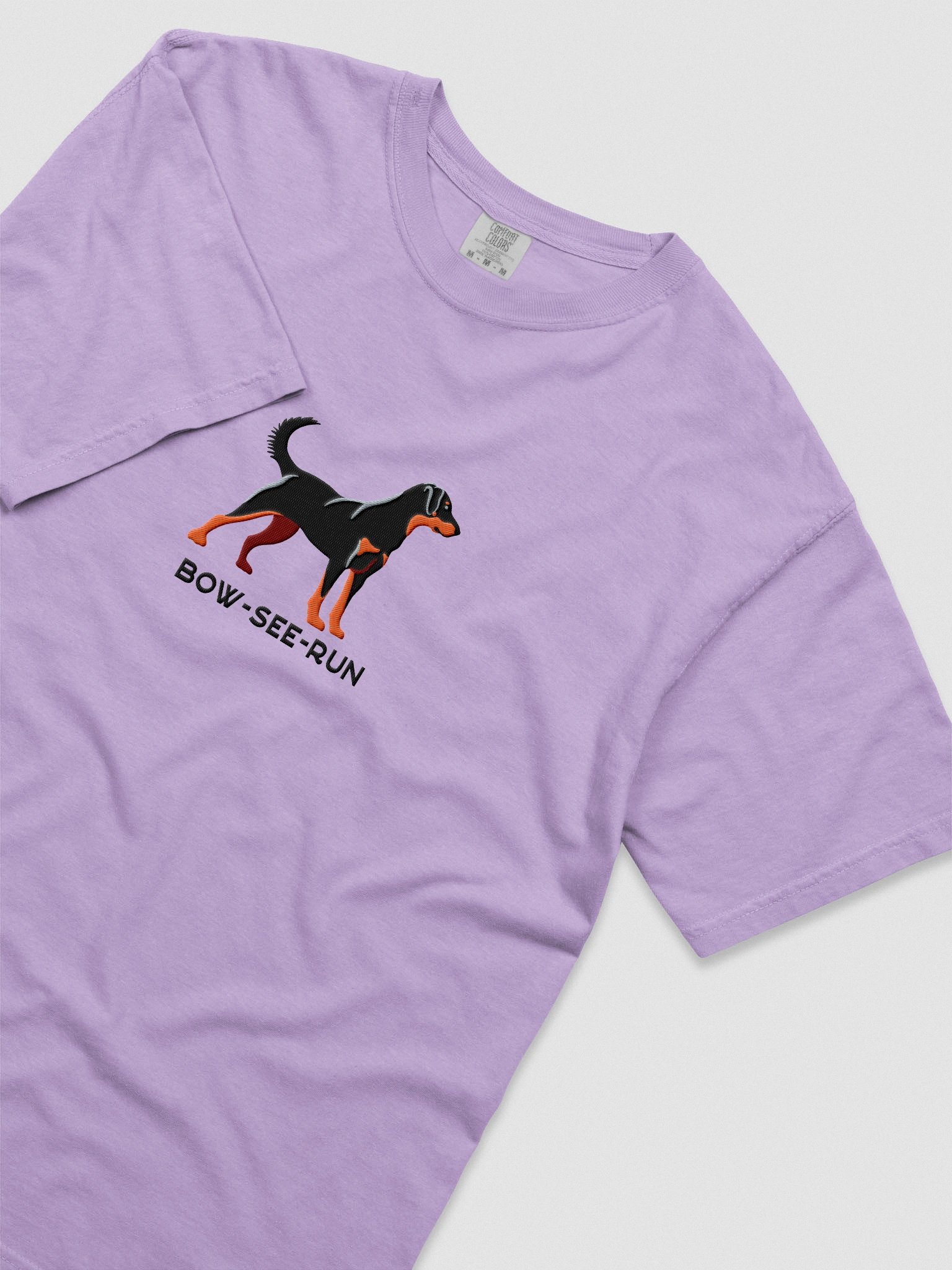 Bow-See-Run T-Shirt(Embroidered) of a Beauceron(Black & Tan) product image (8)